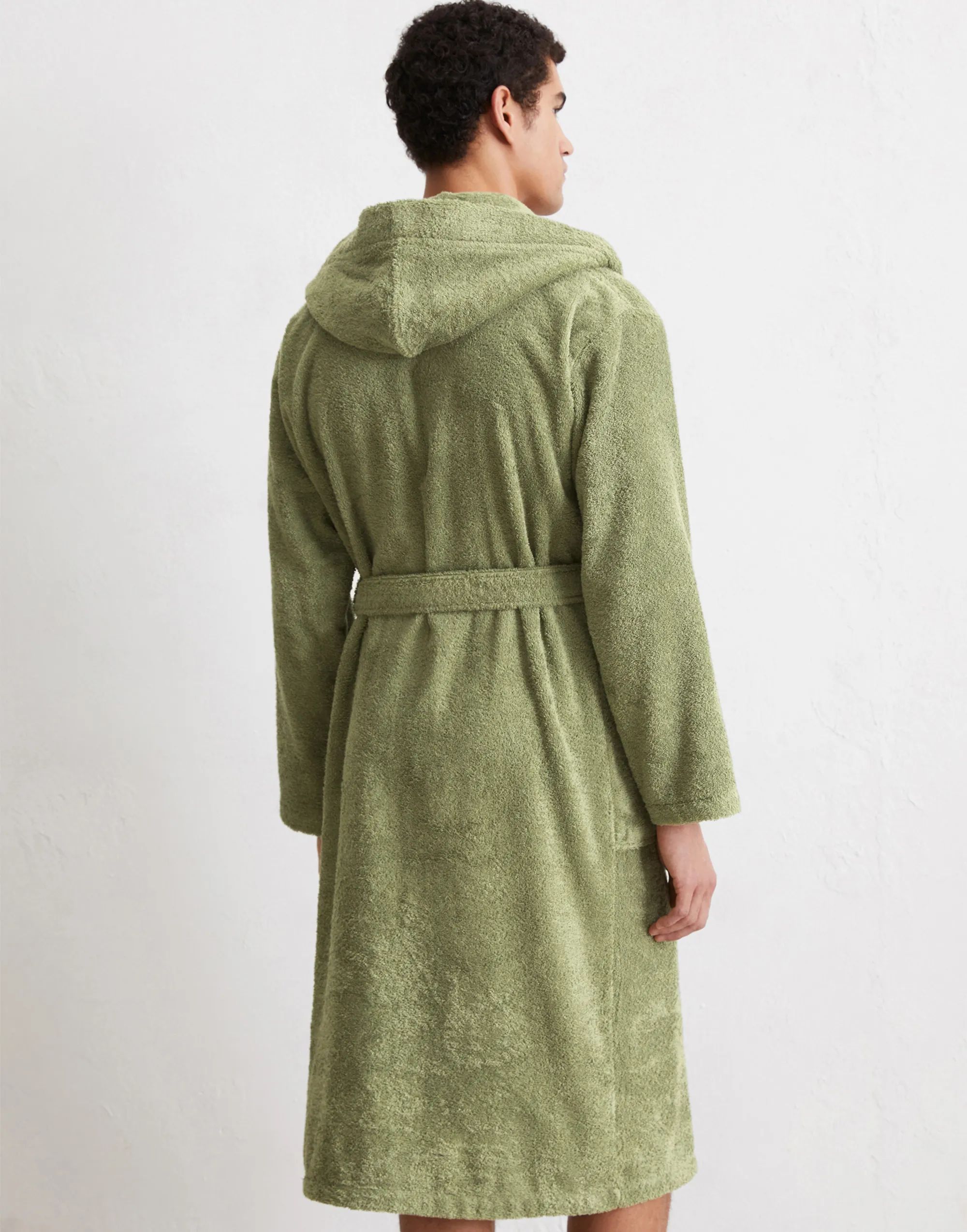 Marc O'Polo Morgenkåber Timeless Herrebadekåbe i Moss green, Str. S, 4