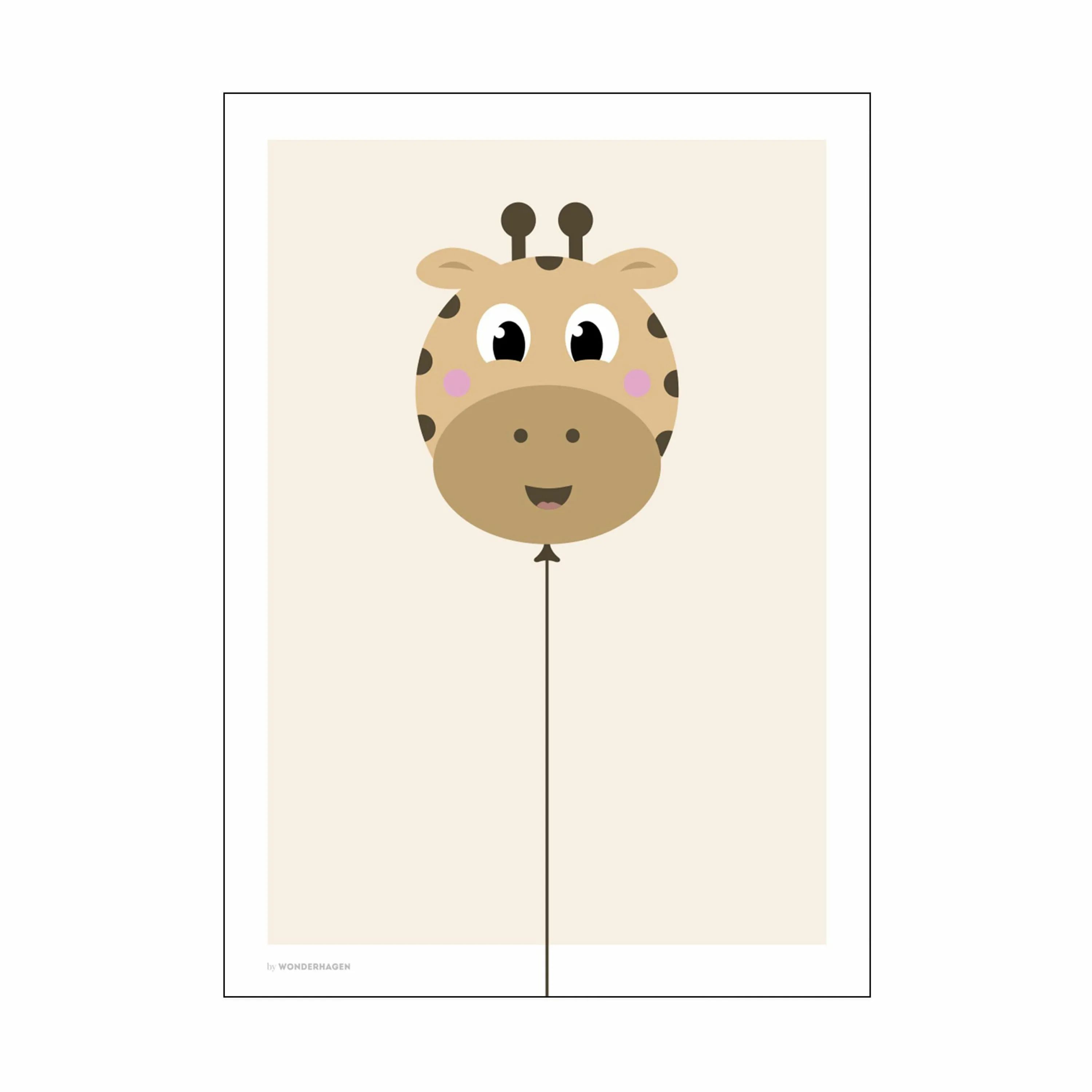 Poster&Frame Plakater Plakat - Balloon Giraf i B50 x L70 cm, 1