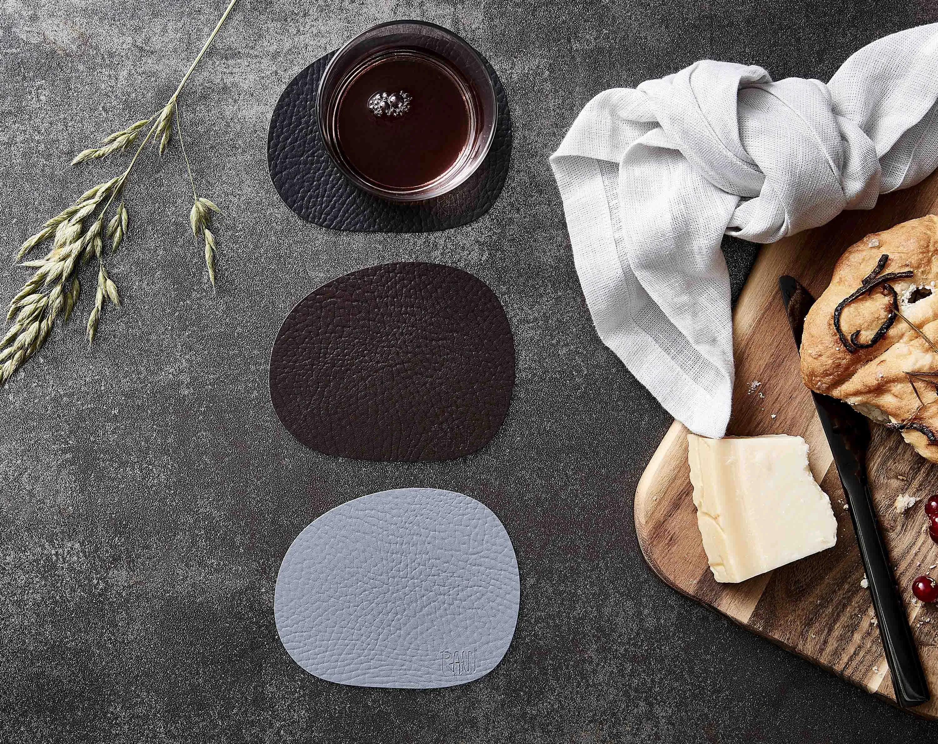 RAW by Aida Glasbrikker og coasters Buffalo Coaster - 6 stk. i Sort, 2