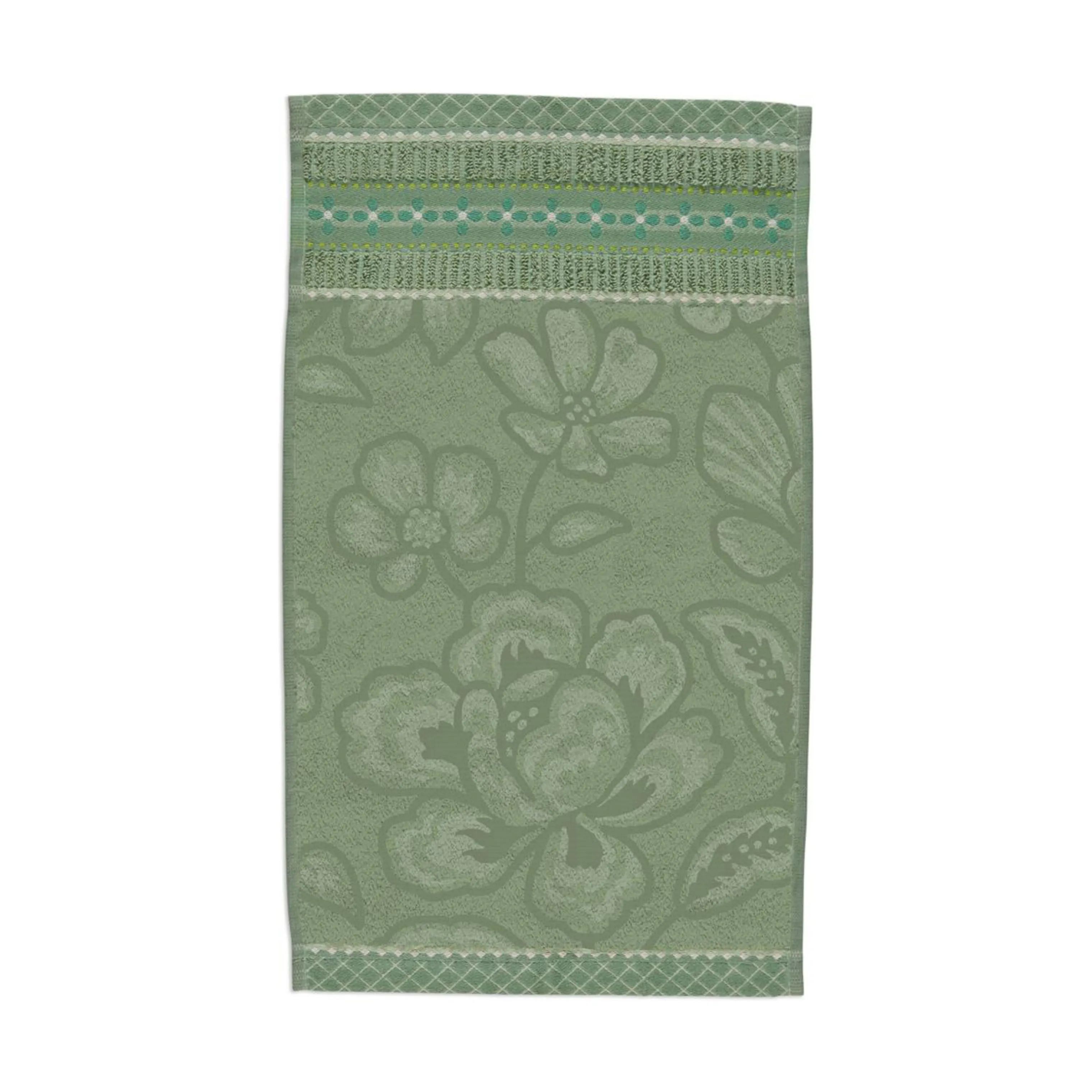 PIP Studio Håndklæder Jasmin Jacquard Håndklæde i Grøn, B30 x L50 cm, 1
