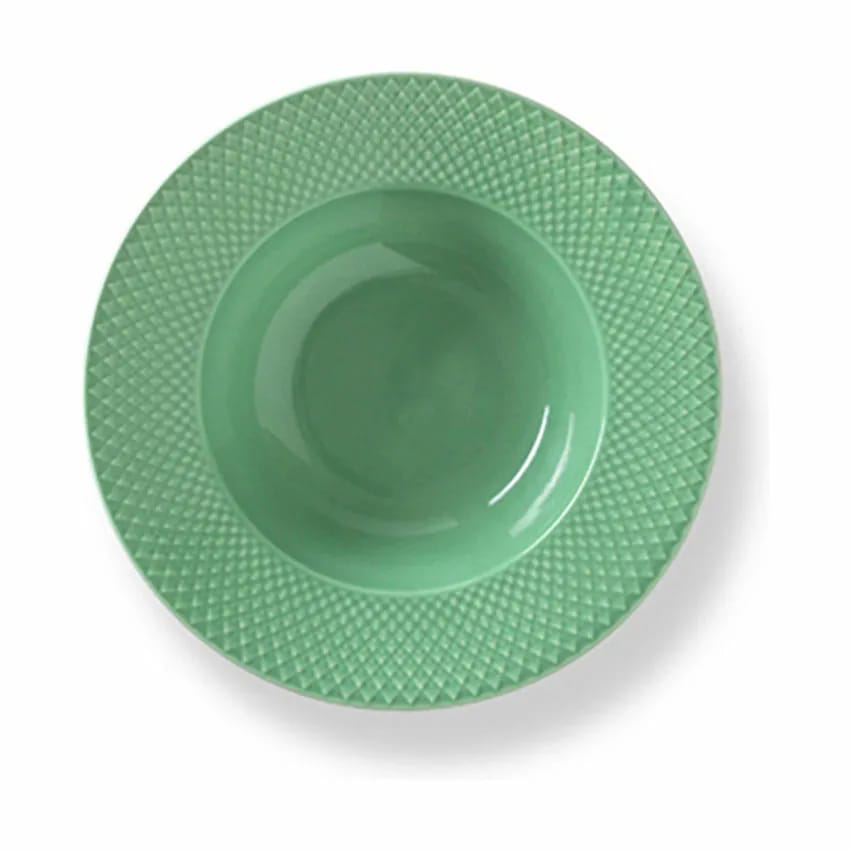 Lyngby Porcelæn Pastatallerkener Rhombe Color Pastatallerken i Grøn, 1