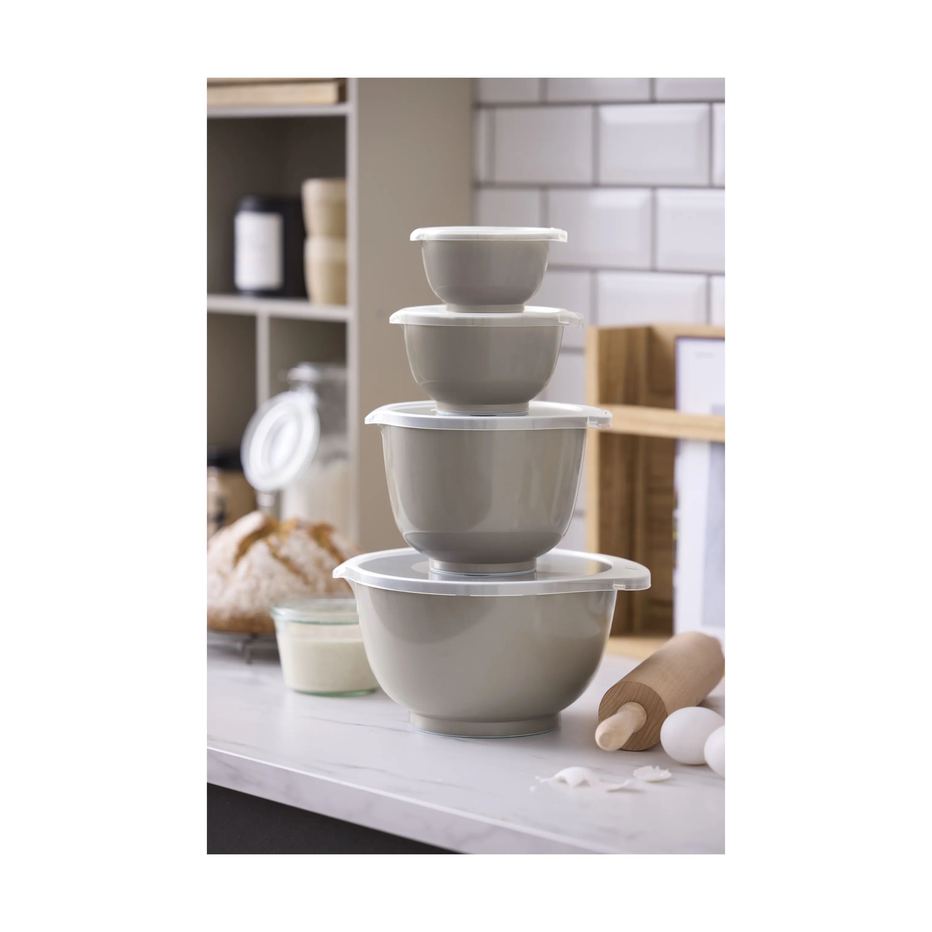 Rosti Røreskålsæt NEW Margrethe Røreskålsæt - 8 dele i Earth Grey, 2