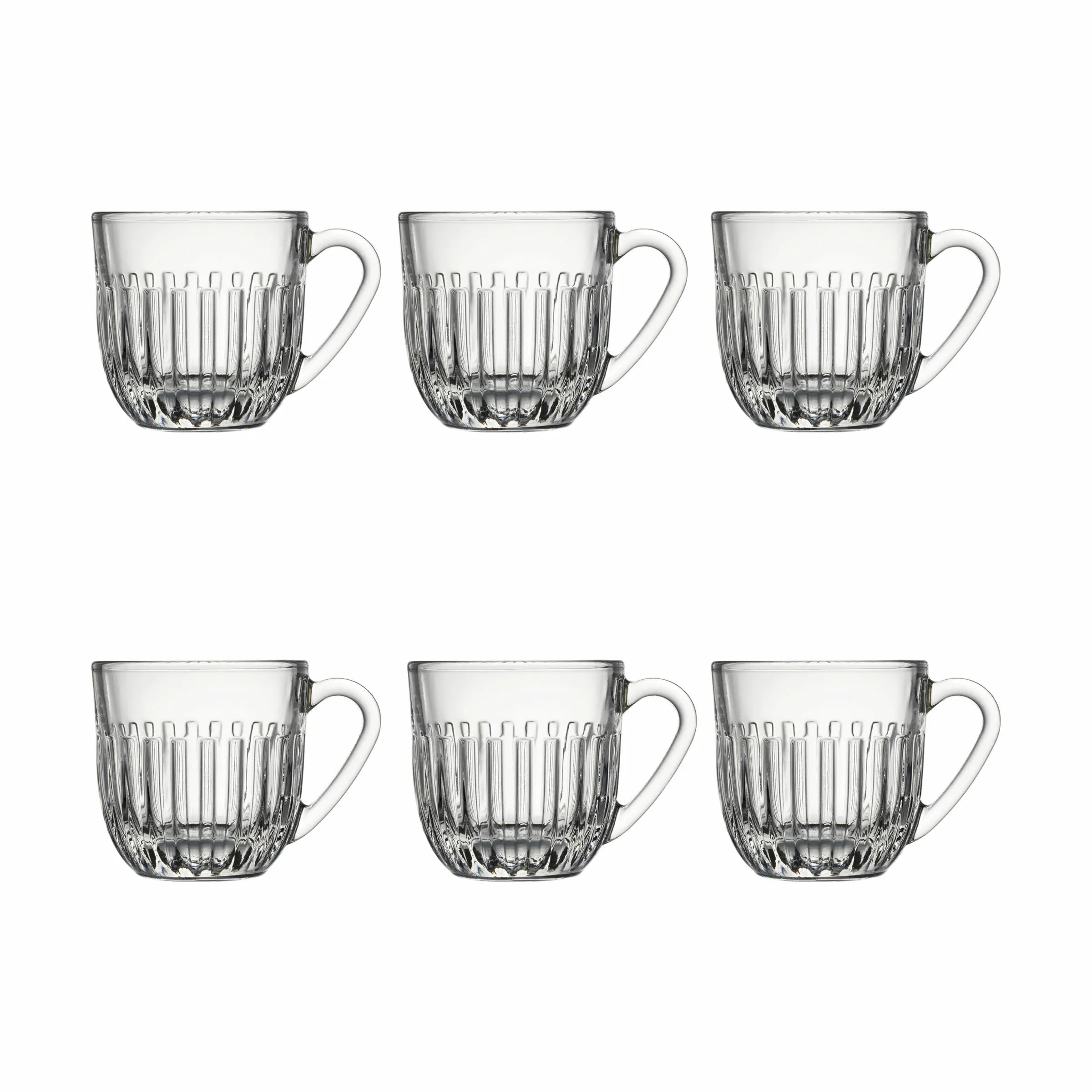 La Rochère Krus og kopper med hank Quessant Espressoglas - 6 stk. i 9 cl, 1