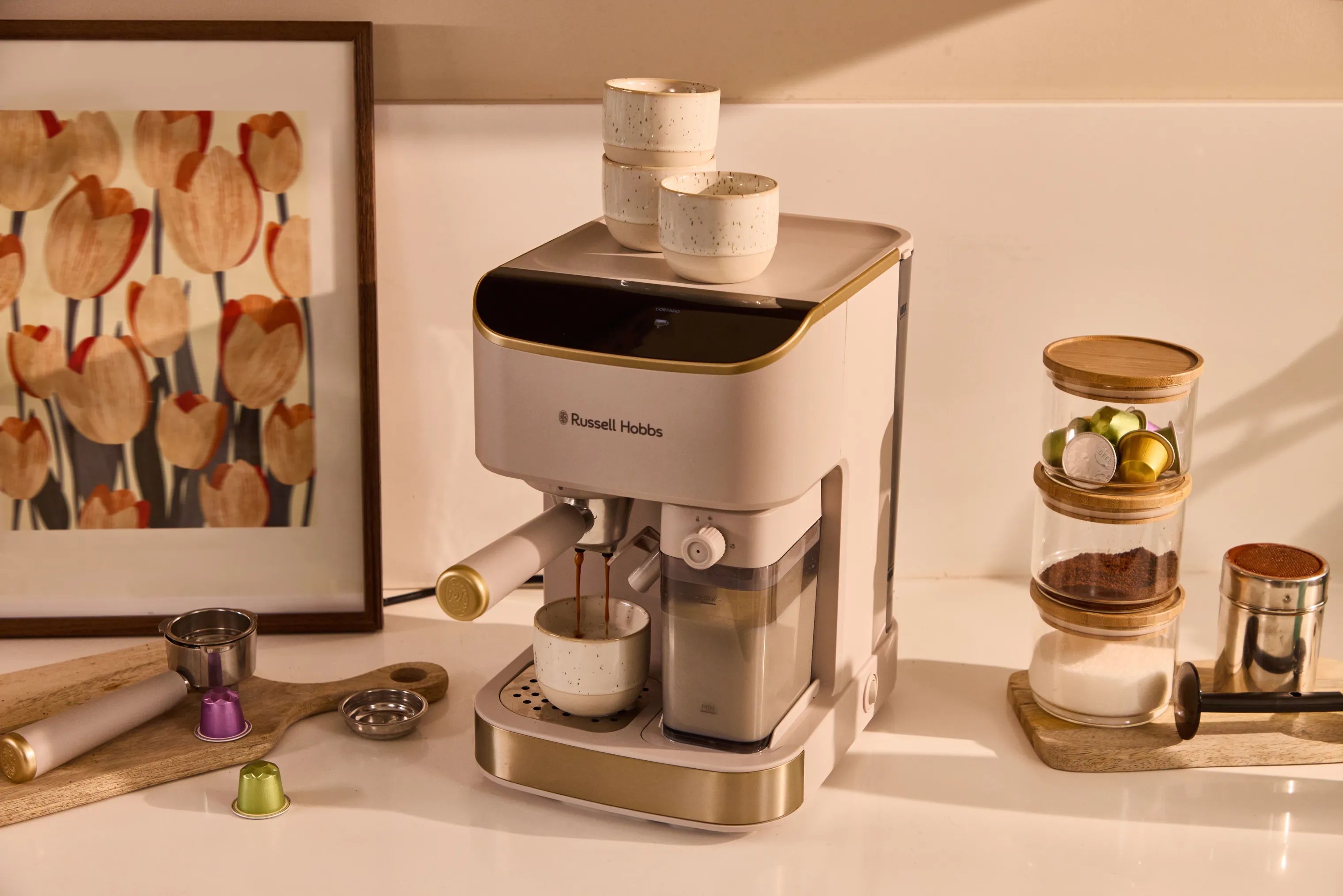 Russell Hobbs Espressomaskiner Café Genie Espressomaskine i Beige, 6