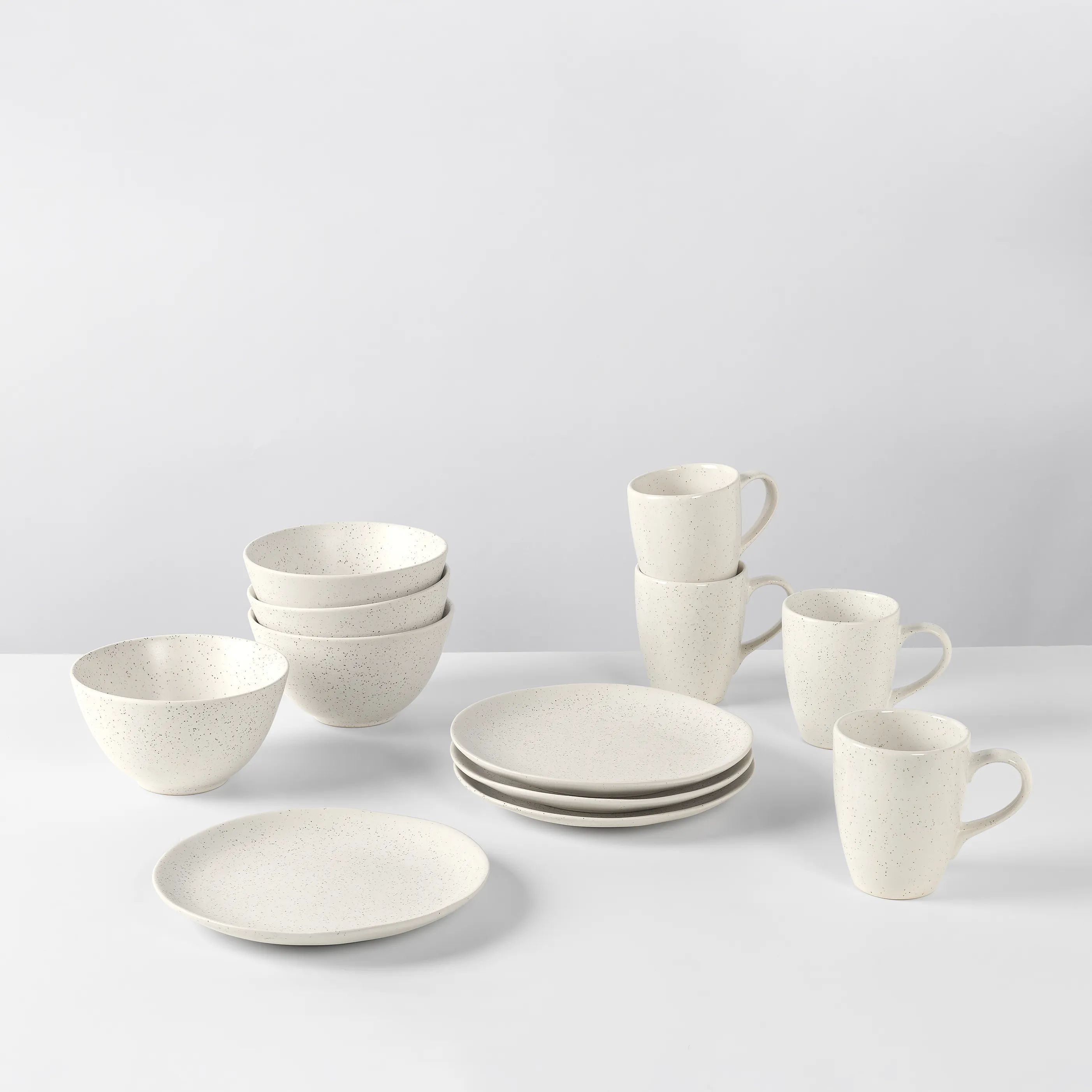 Broste Copenhagen Frokosttallerkener NORDIC SAND Nordic Vanilla Morgenmadssæt - 12 dele i Cream, 2