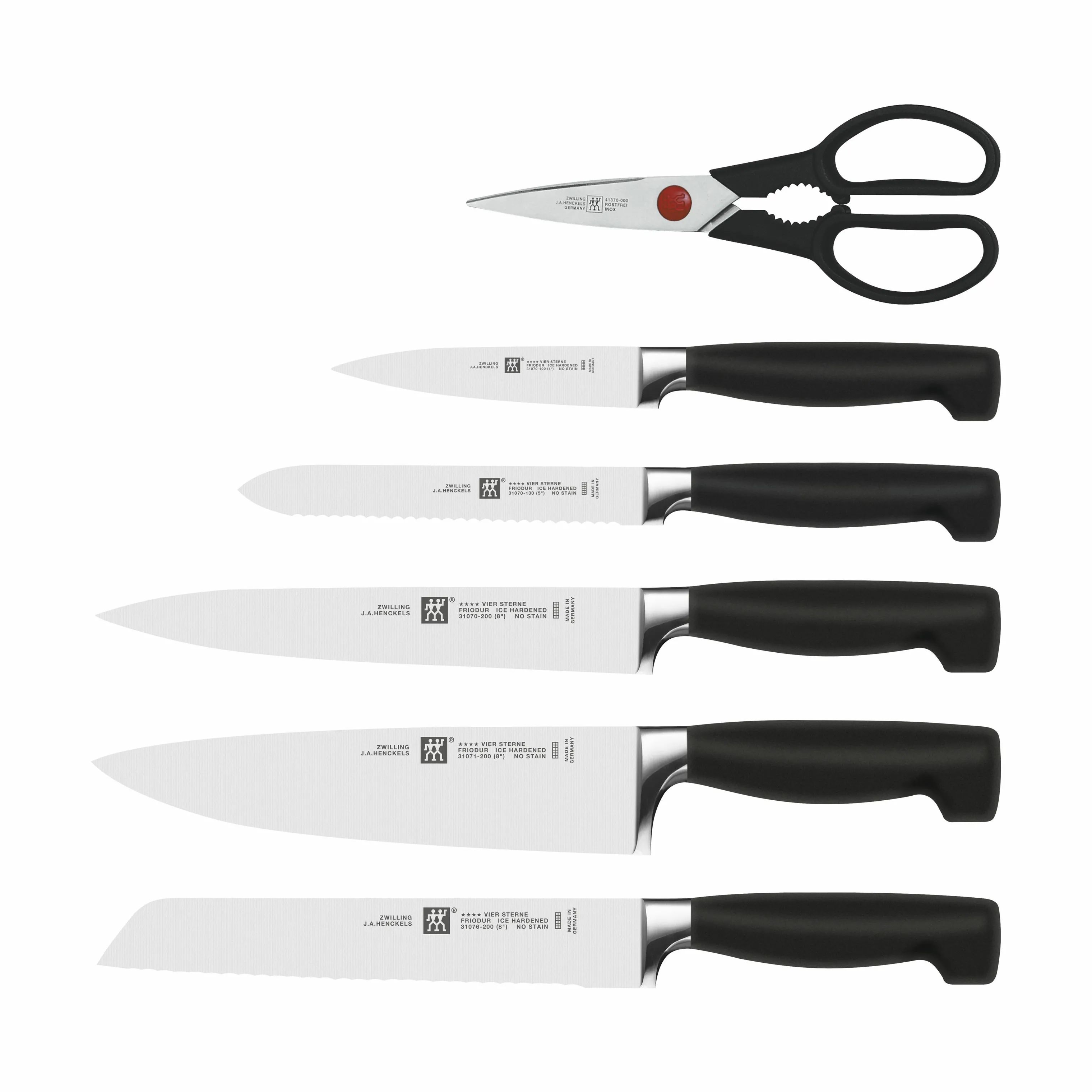Zwilling Knivblokke med knive Four Star Knivblok - 7 dele i Sort, 1