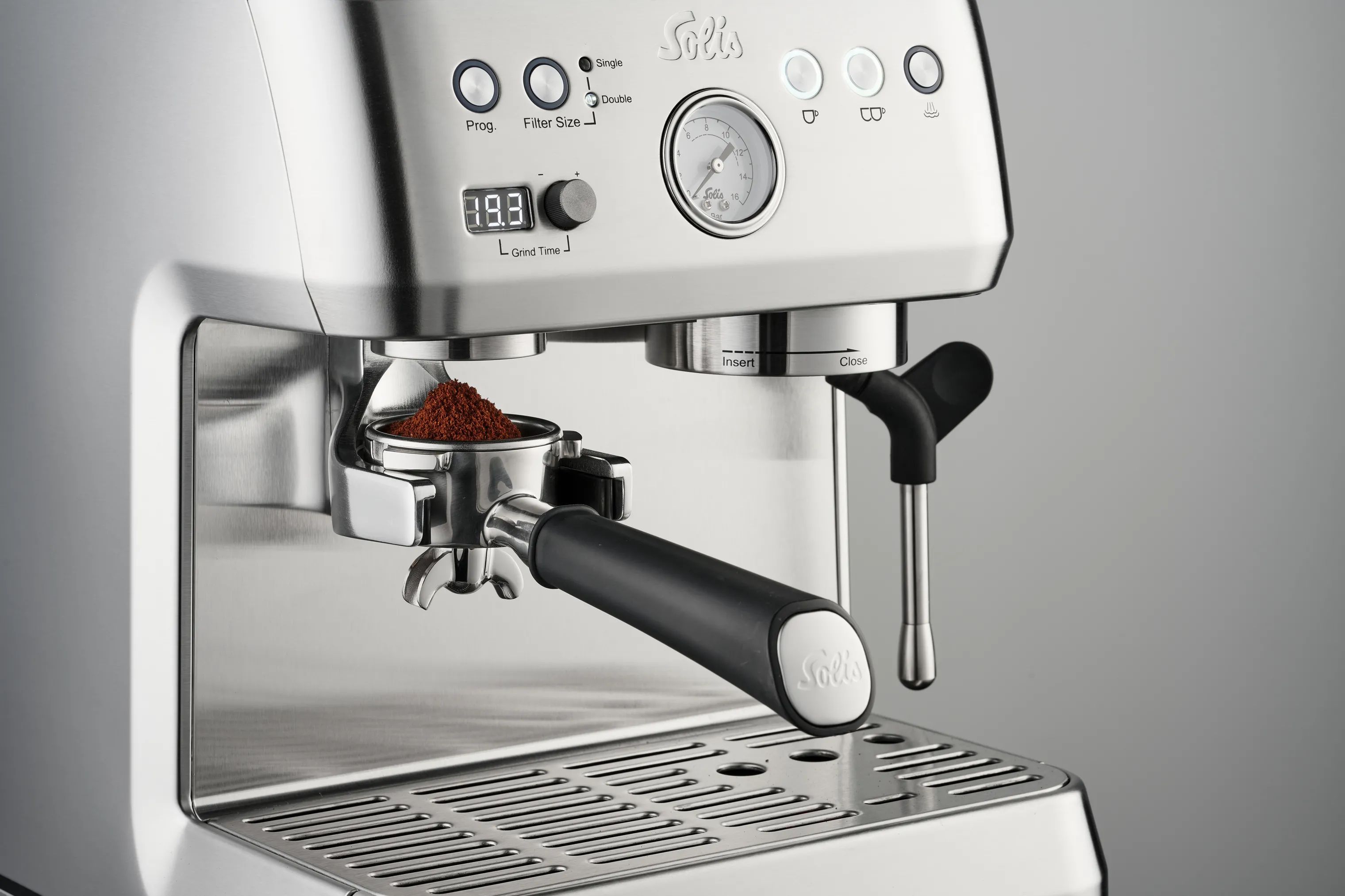 Solis Espressomaskiner Grind & Infuse Espressomaskine i Sølvfarvet, 2