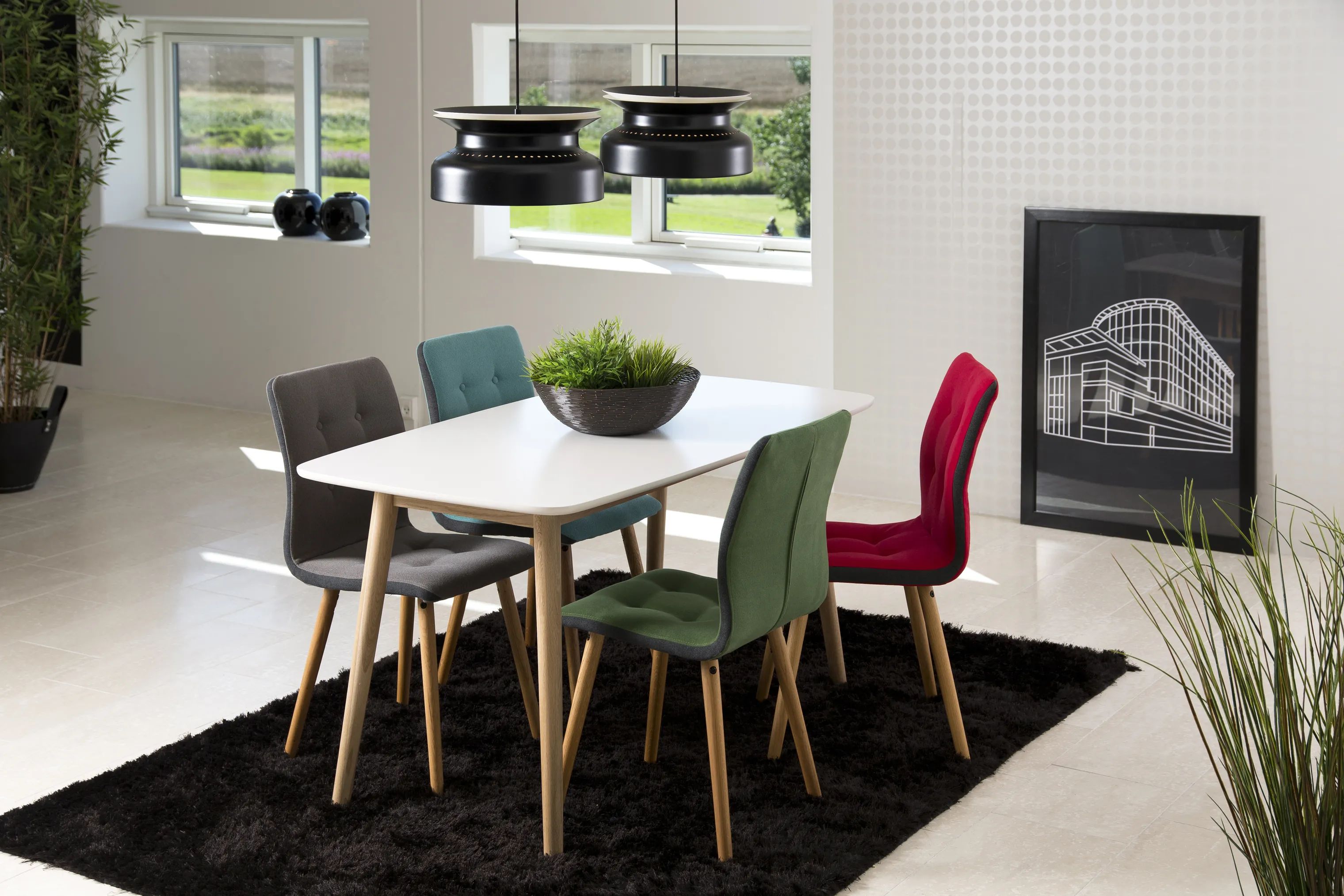 CASA Living Spiseborde Nagano Spisebord i egetræ/hvid, 3