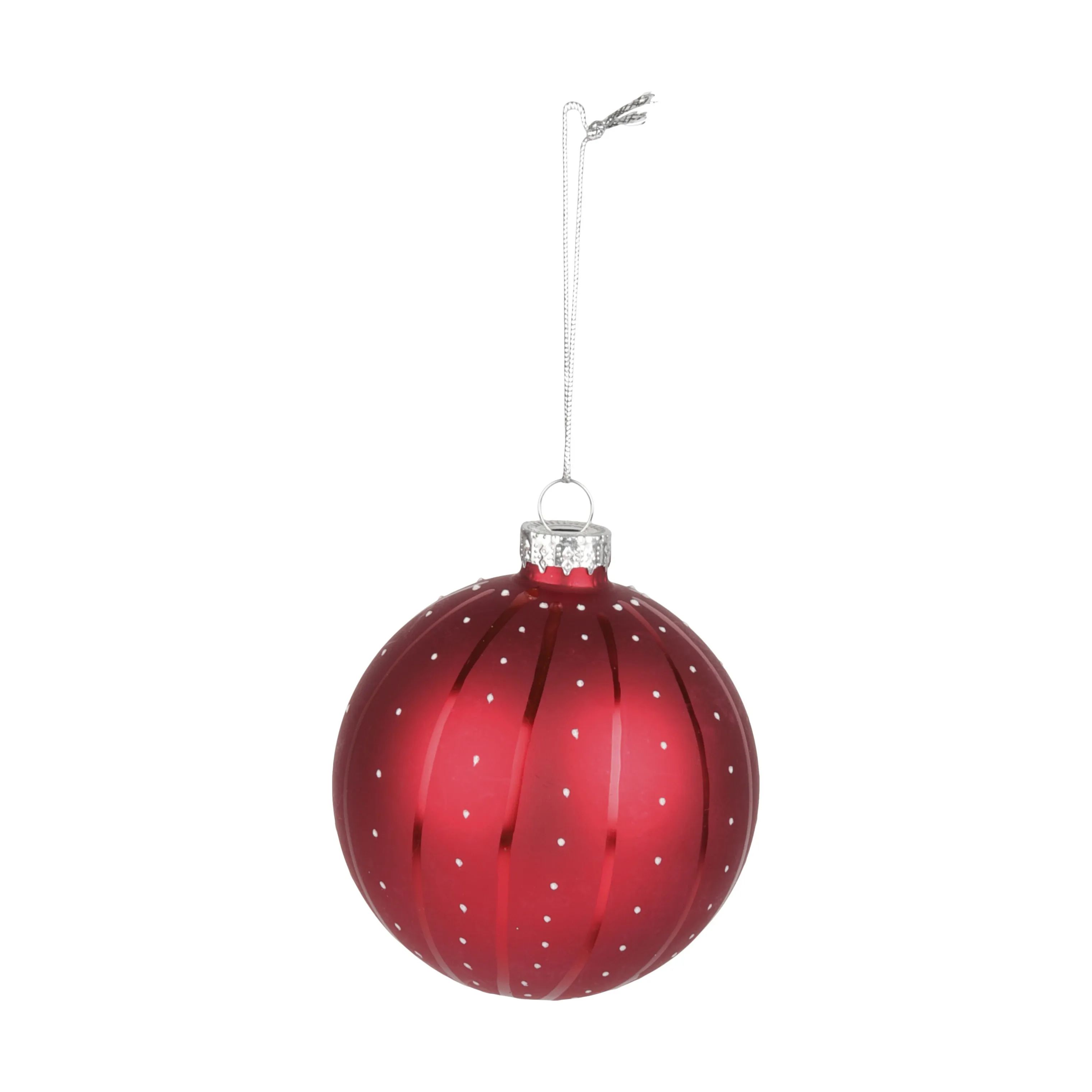 Casa Christmas Julekugler Julekugle i Mat/blank rød, 1