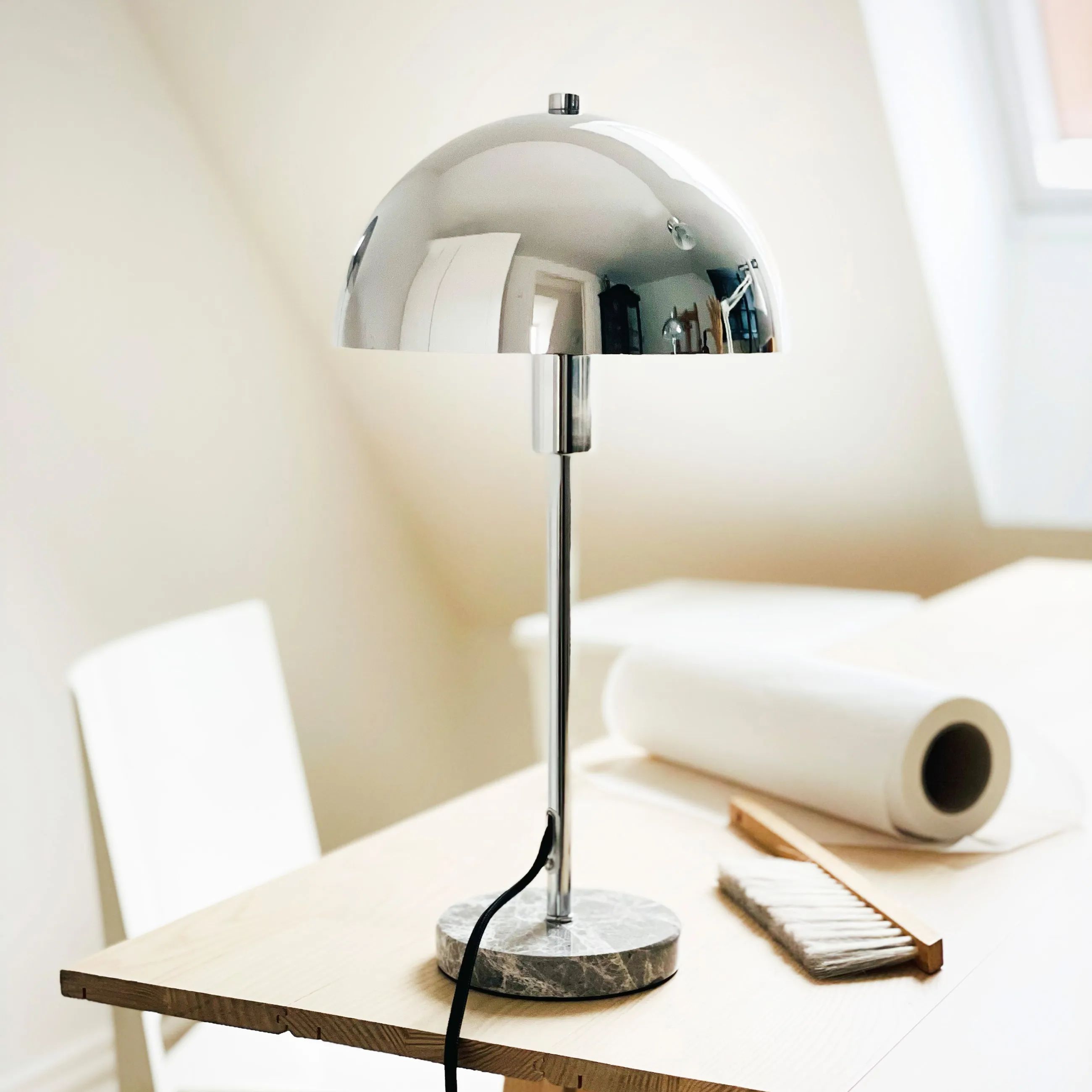 Dyberg Larsen Bordlamper Stockholm LED Bordlampe i Krom/marmor, 4