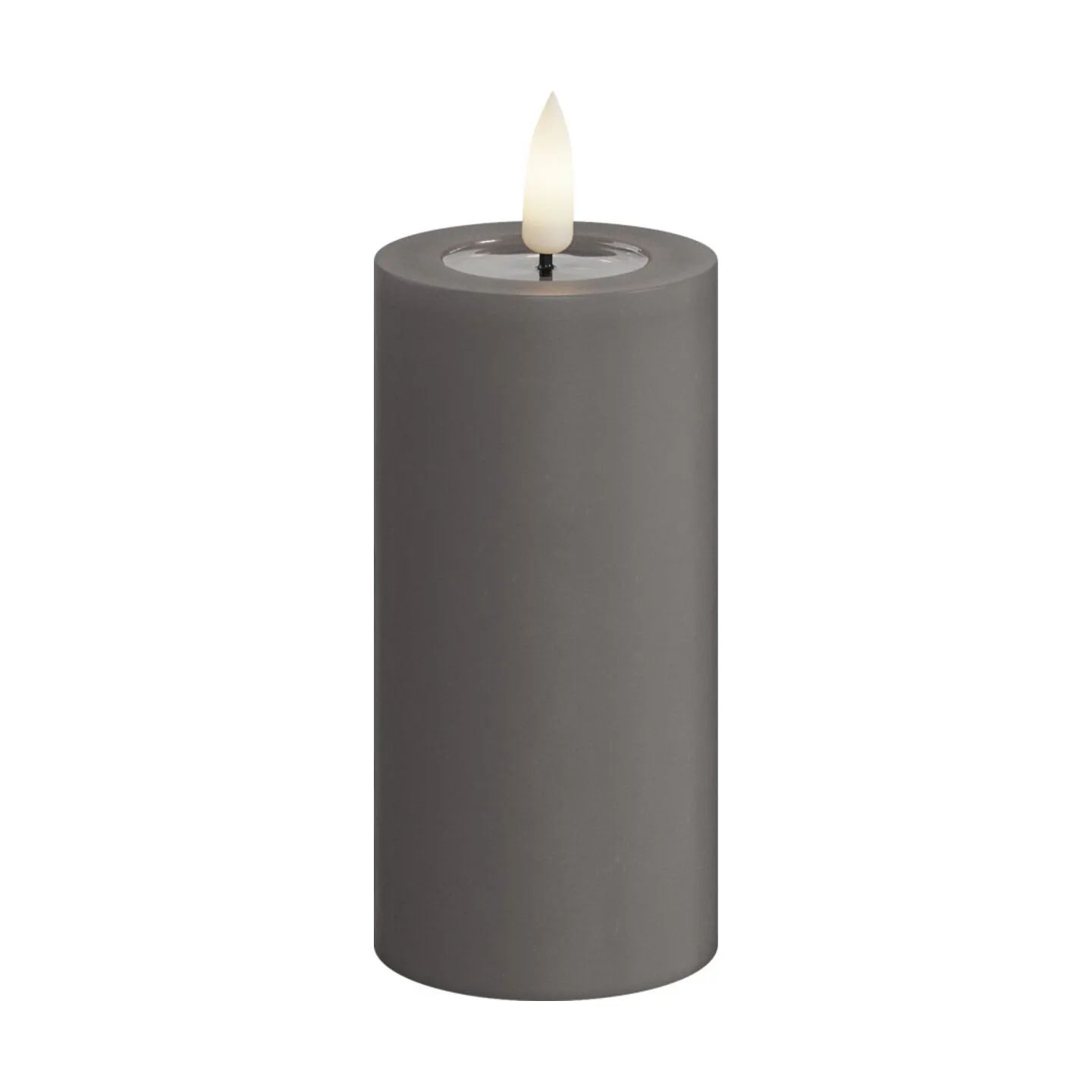 Deluxe Homeart LED-lys Real Flame LED Bloklys i Grå, 10 cm, 1