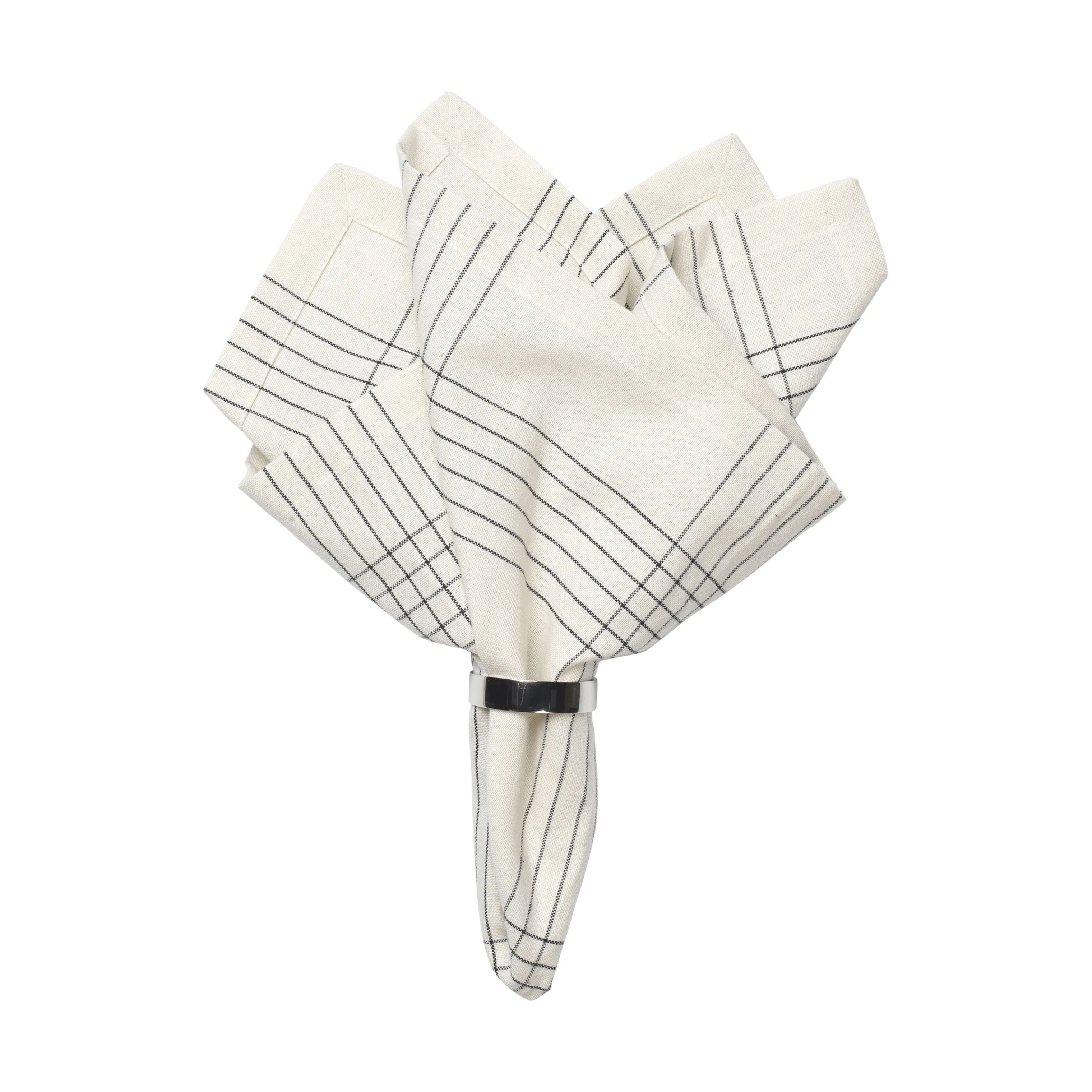 Broste Copenhagen Stofservietter Alice Stofserviet i Black/Natural, 3