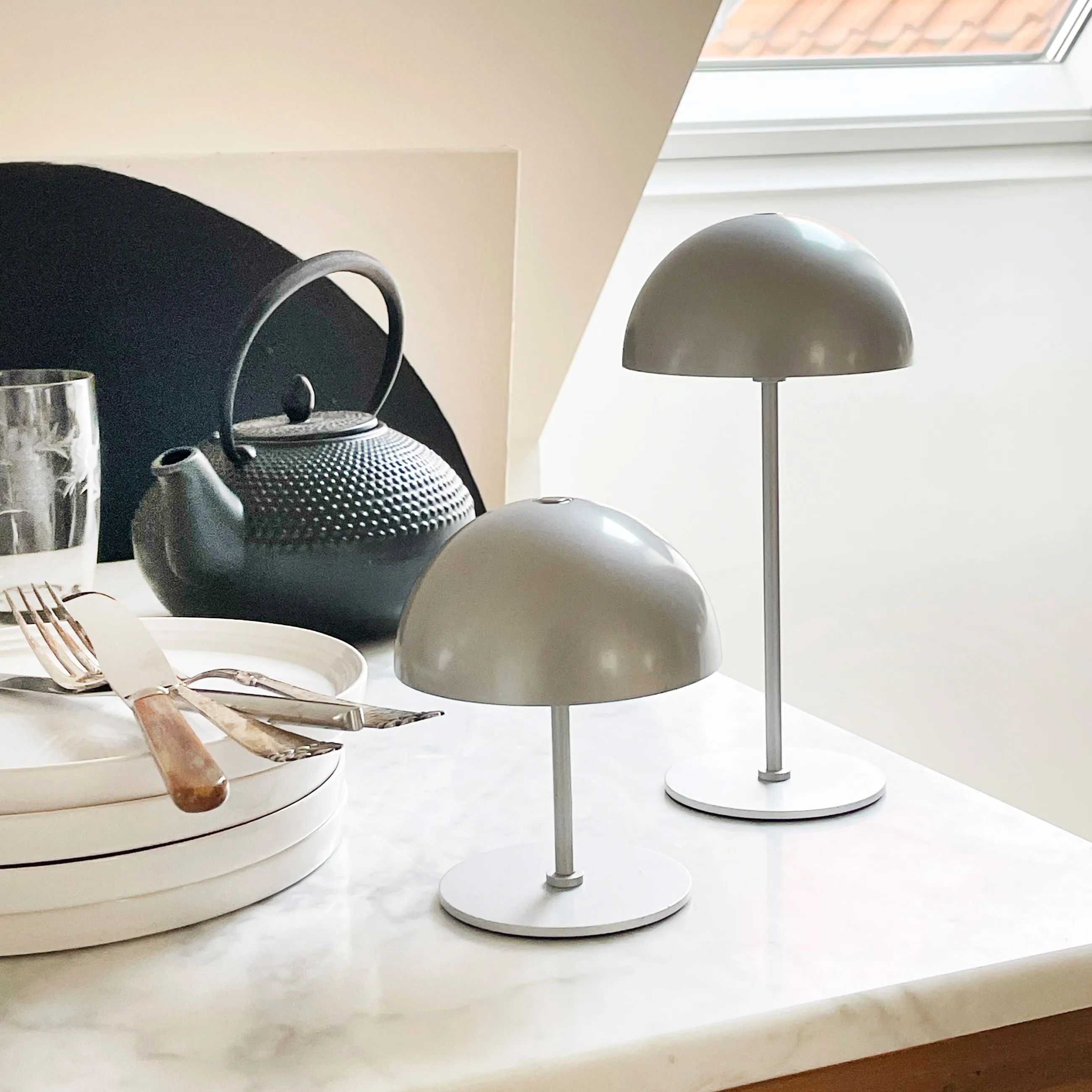 Dyberg Larsen LED-lamper Along LED-Bordlampe - 2 stk i Sølvfarvet, 2