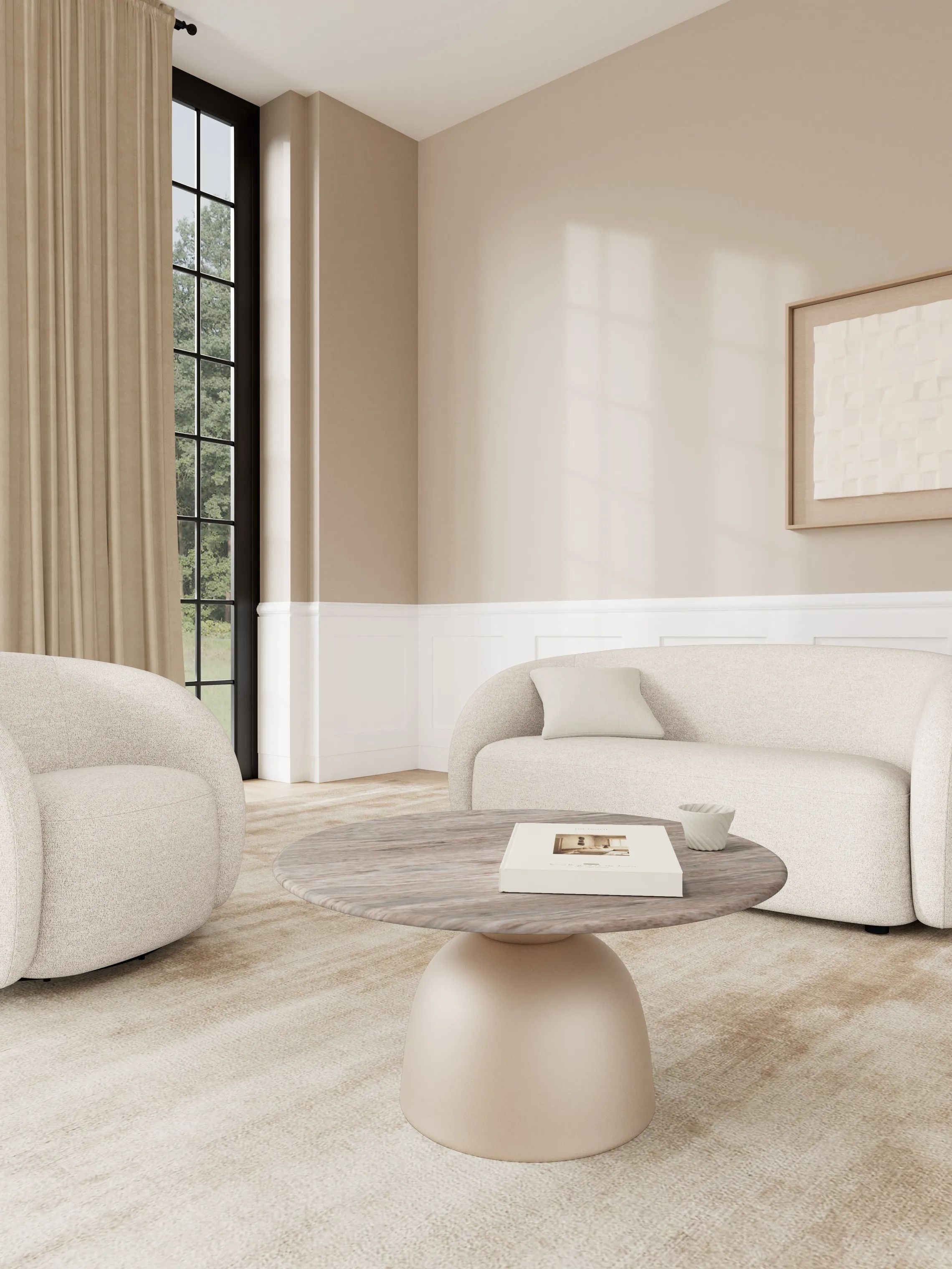 CASA Living Sofaborde Ferrol Sofabord i Grå, 80 cm, 3