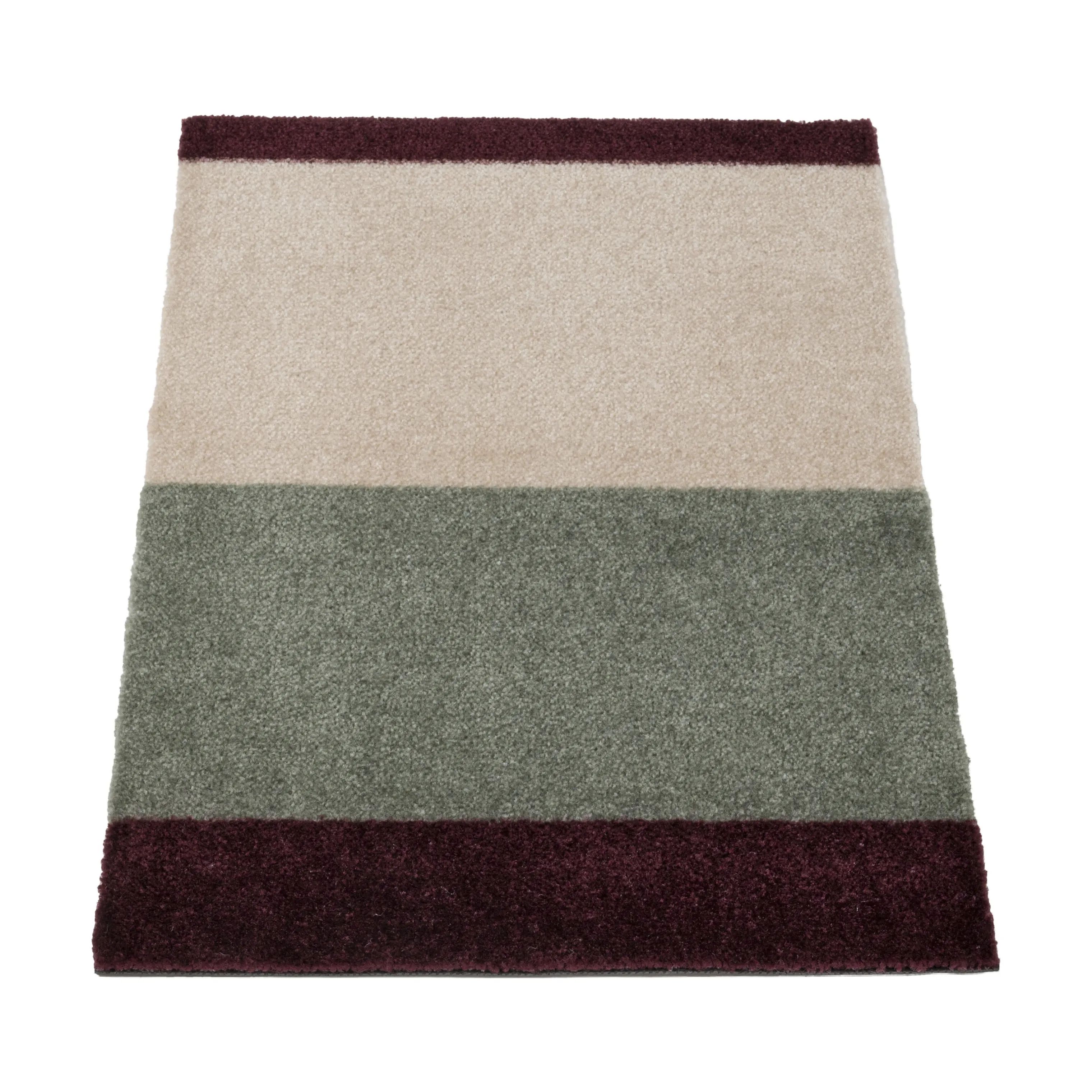 Tica Copenhagen Dørmåtter Stripes Horisontal Gulvmåtte i Grøn/Ivory/Bordeaux, B40 x L60 cm, 4