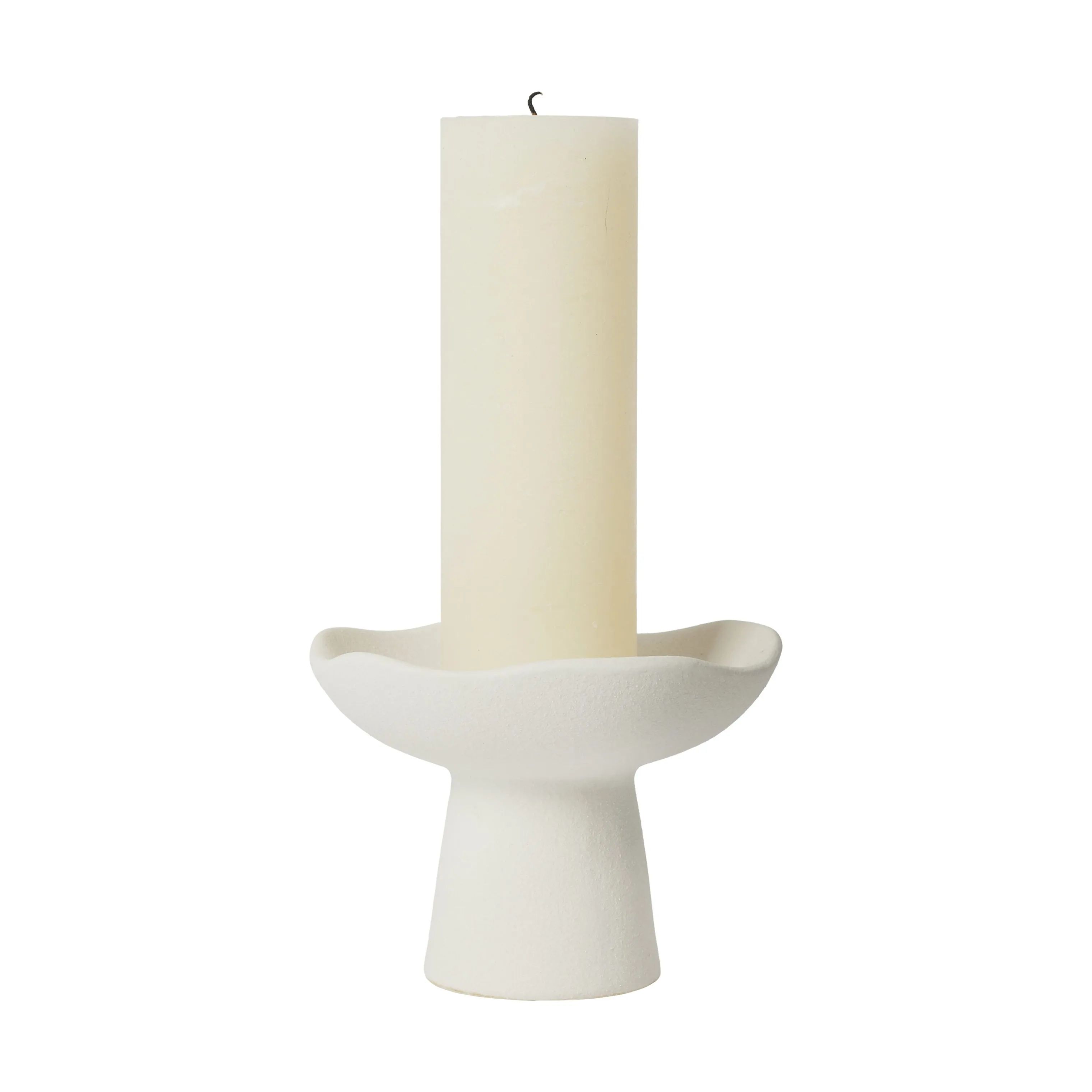 Broste Copenhagen Bloklysestage Momo Lysestage i Hvid , 9 cm, 4