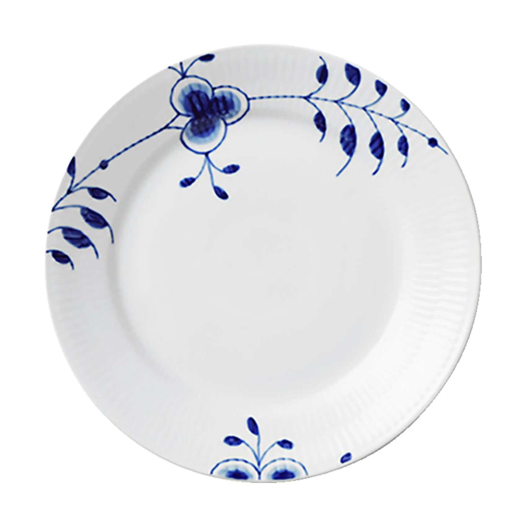 Royal Copenhagen Frokosttallerkener Blå Mega Riflet Frokosttallerken #8 i Koboltblå/hvid, 1