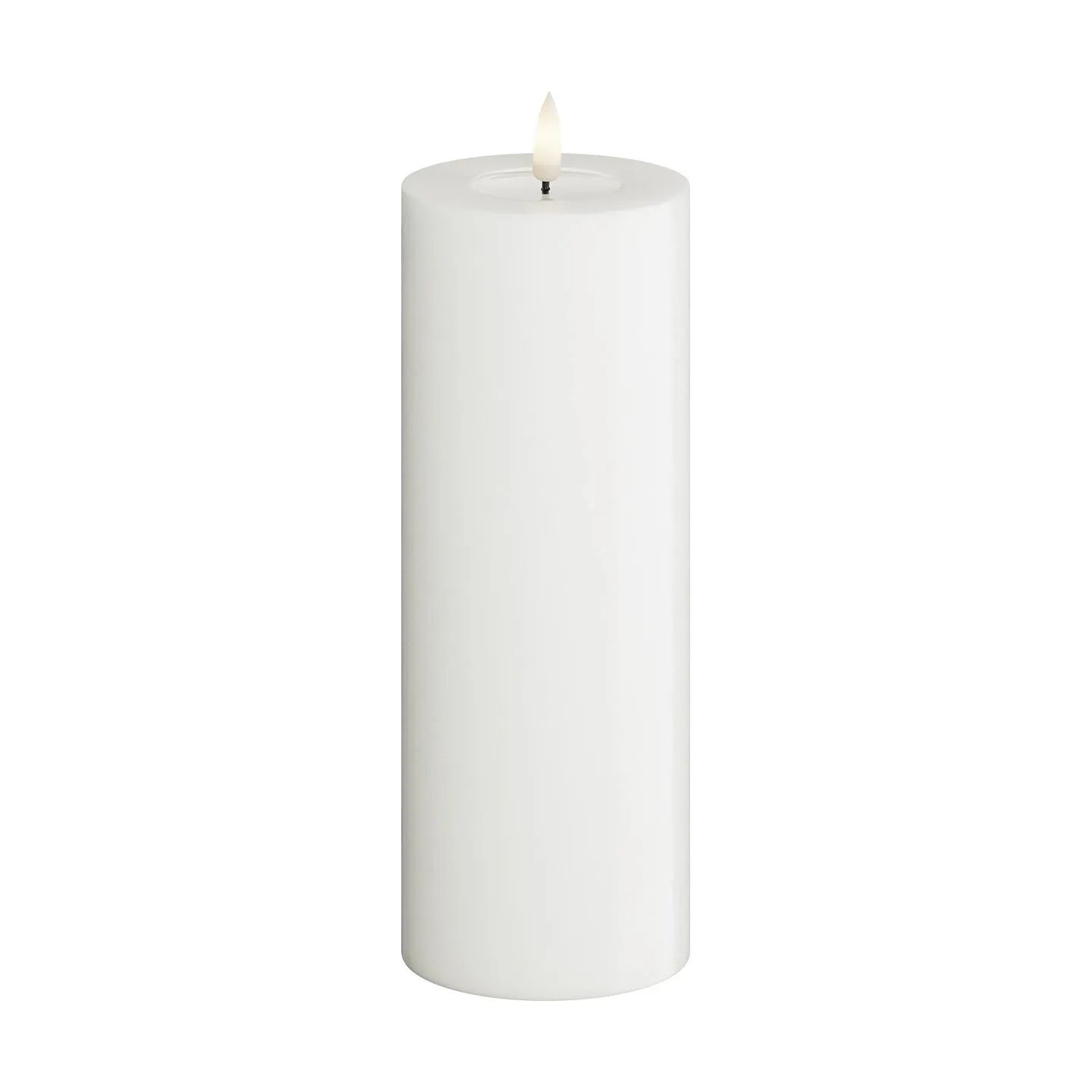 Deluxe Homeart LED-lys Real Flame LED Bloklys i Hvid , 20 cm, 1