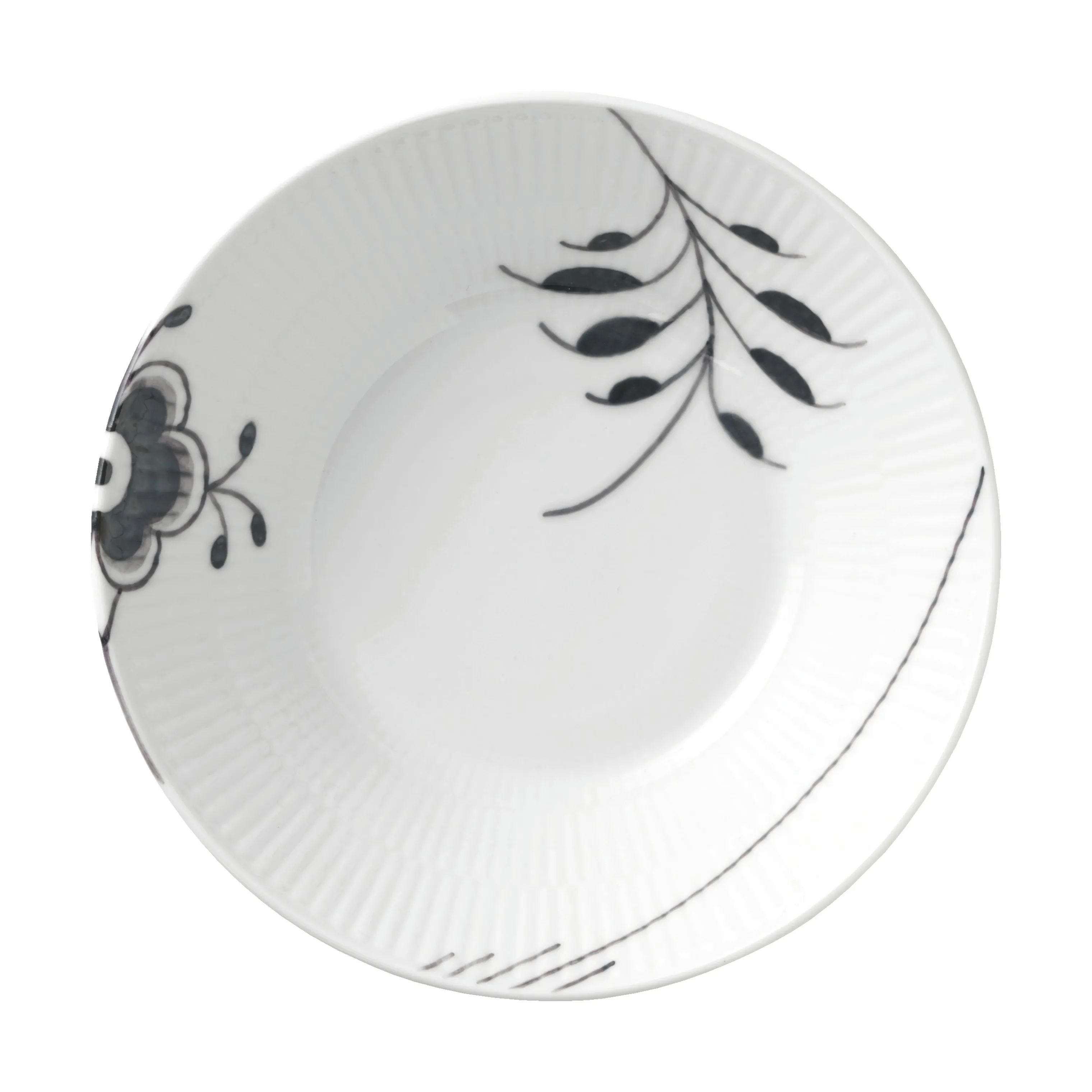Royal Copenhagen Dybe tallerkener Sort Mega Riflet Dyb Tallerken #2 i Sort/hvid, Dyb Tallerken   x Ø17 cm, 1