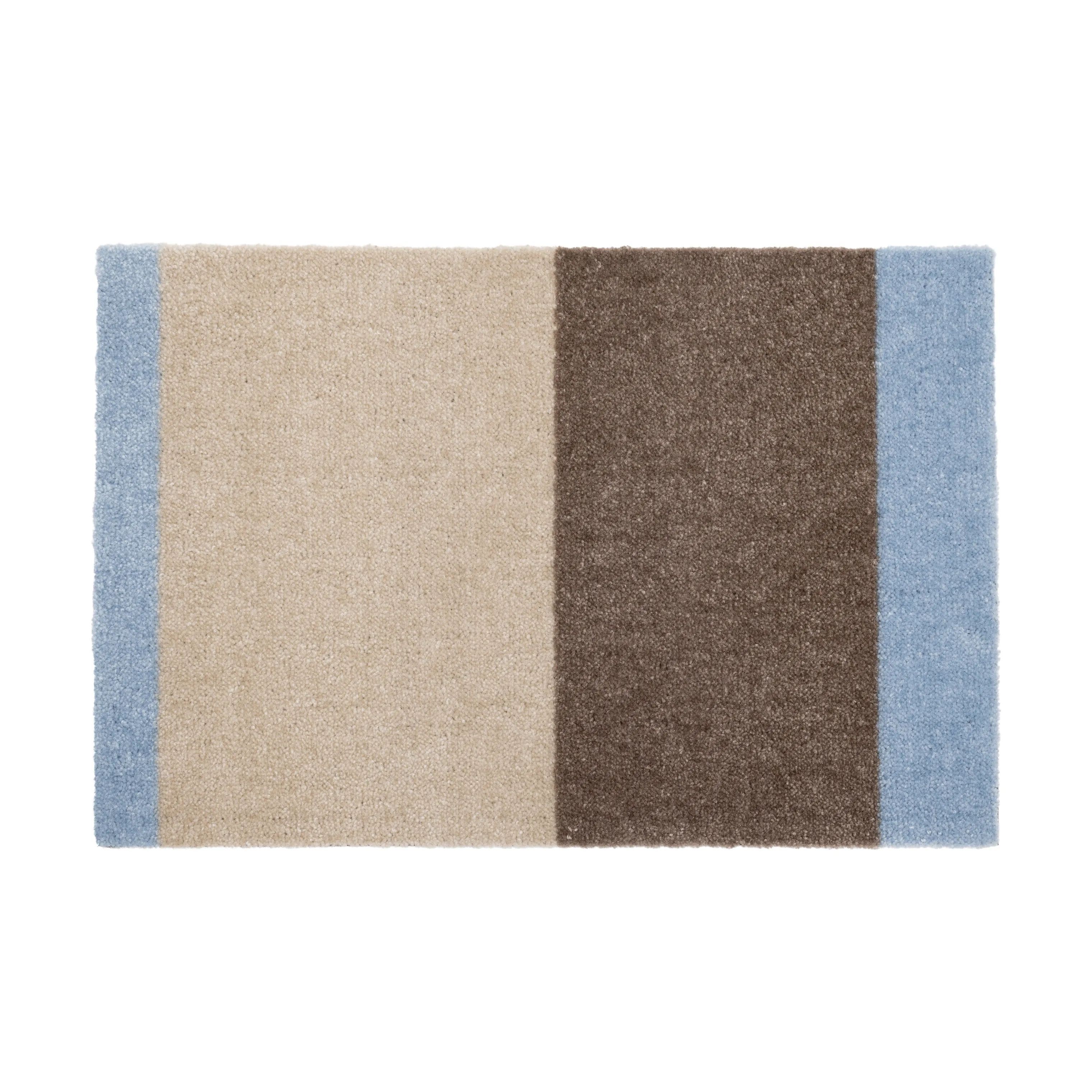 Tica Copenhagen Dørmåtter Stripes Horisontal Gulvmåtte i Ivory/Sand/Blå, B40 x L60 cm, 1