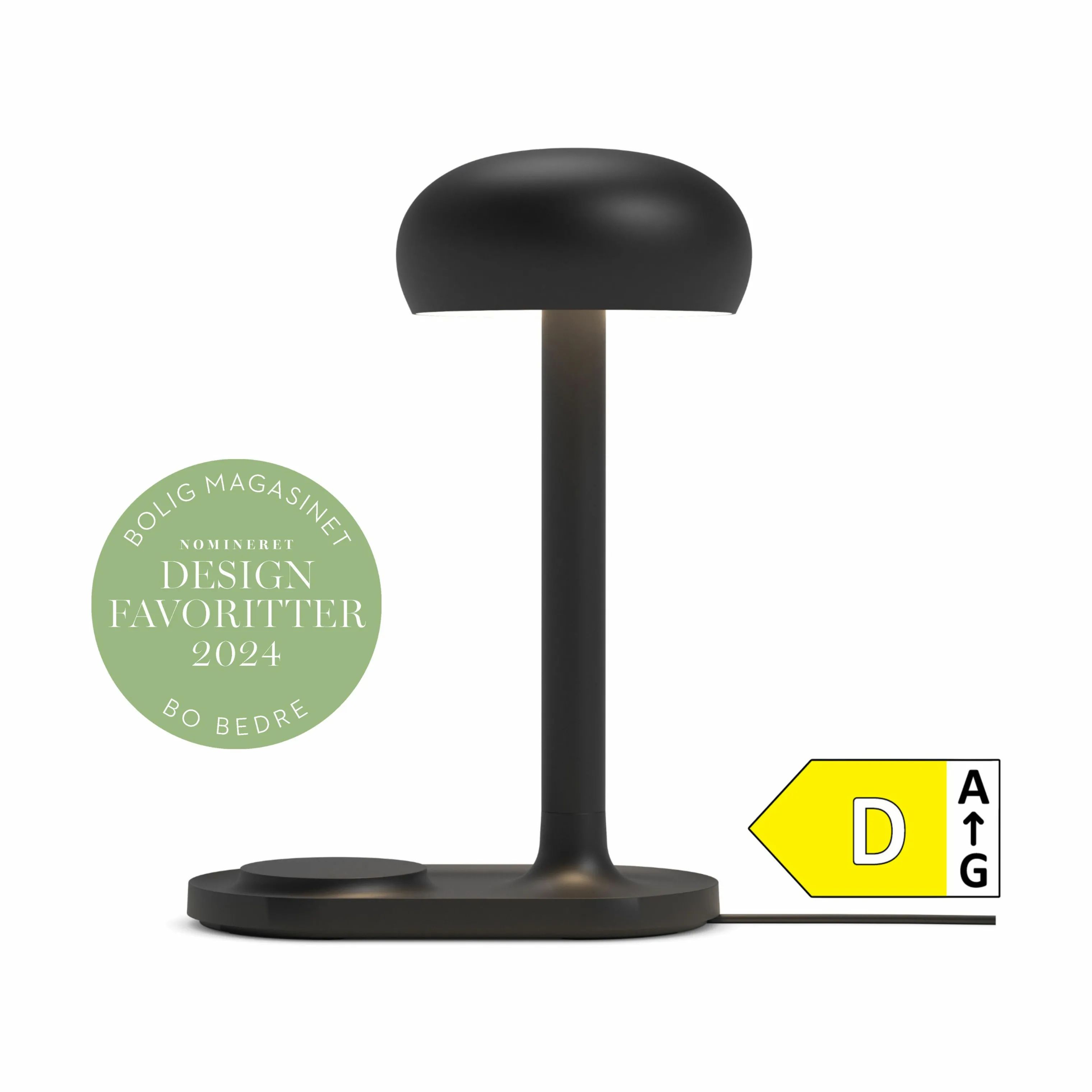 Eva Solo Bordlamper Emendo Lampe m. indbygget oplader i Sort, 1