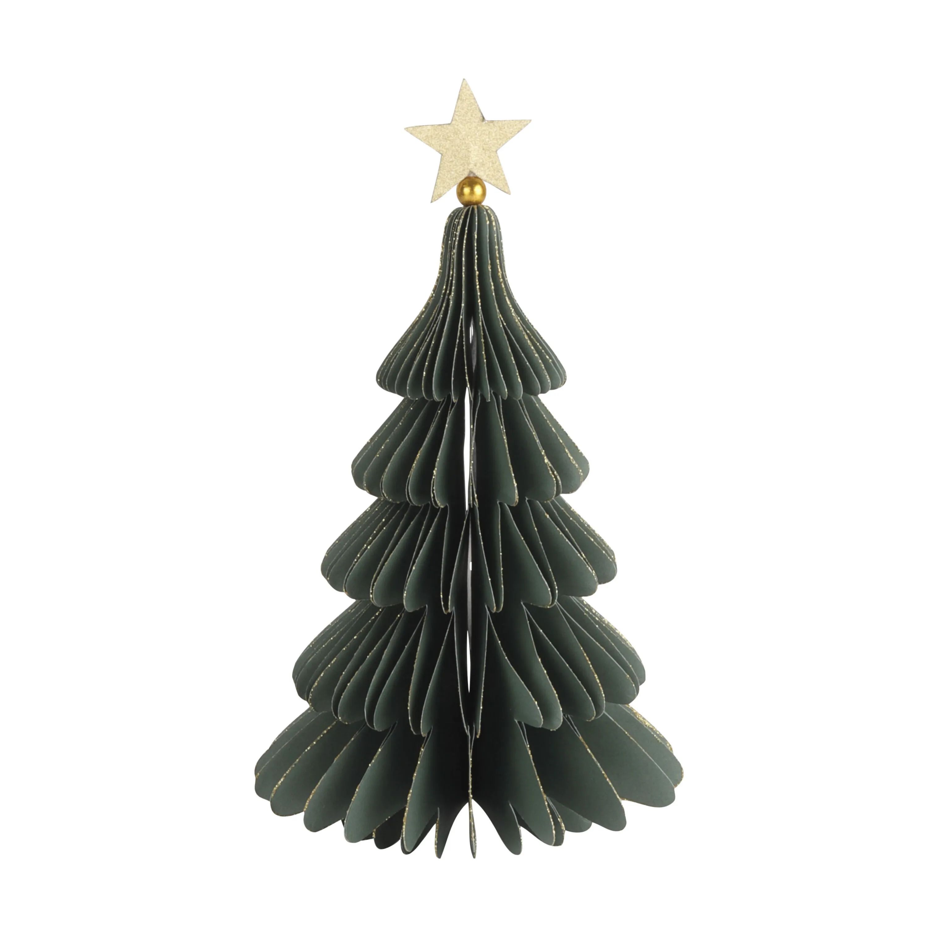 Casa Christmas Julefigurer Papir juletræ i Mørkegrøn, 25 cm, 1