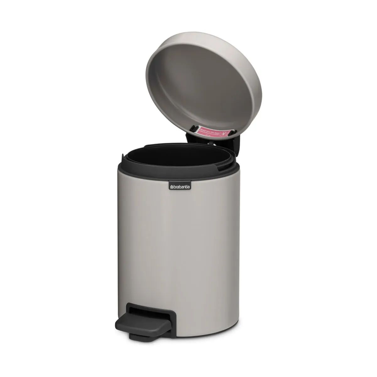 Brabantia Toiletspande NewIcon Pedalspand i Soft Grey, 3 L, 5