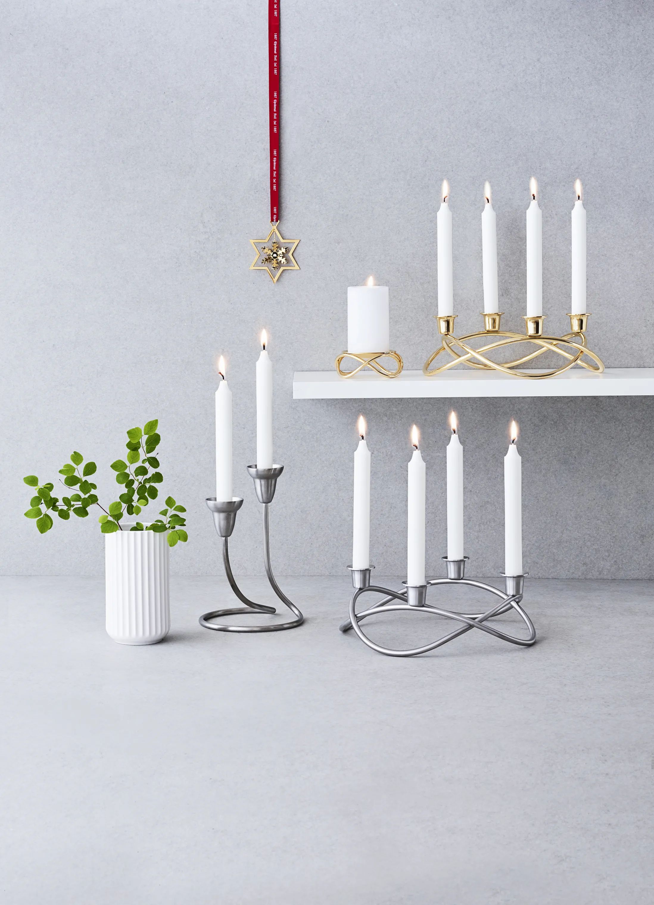 Georg Jensen Kronelysestage Christmas Collectibles Season Lysestage i Stål, 2