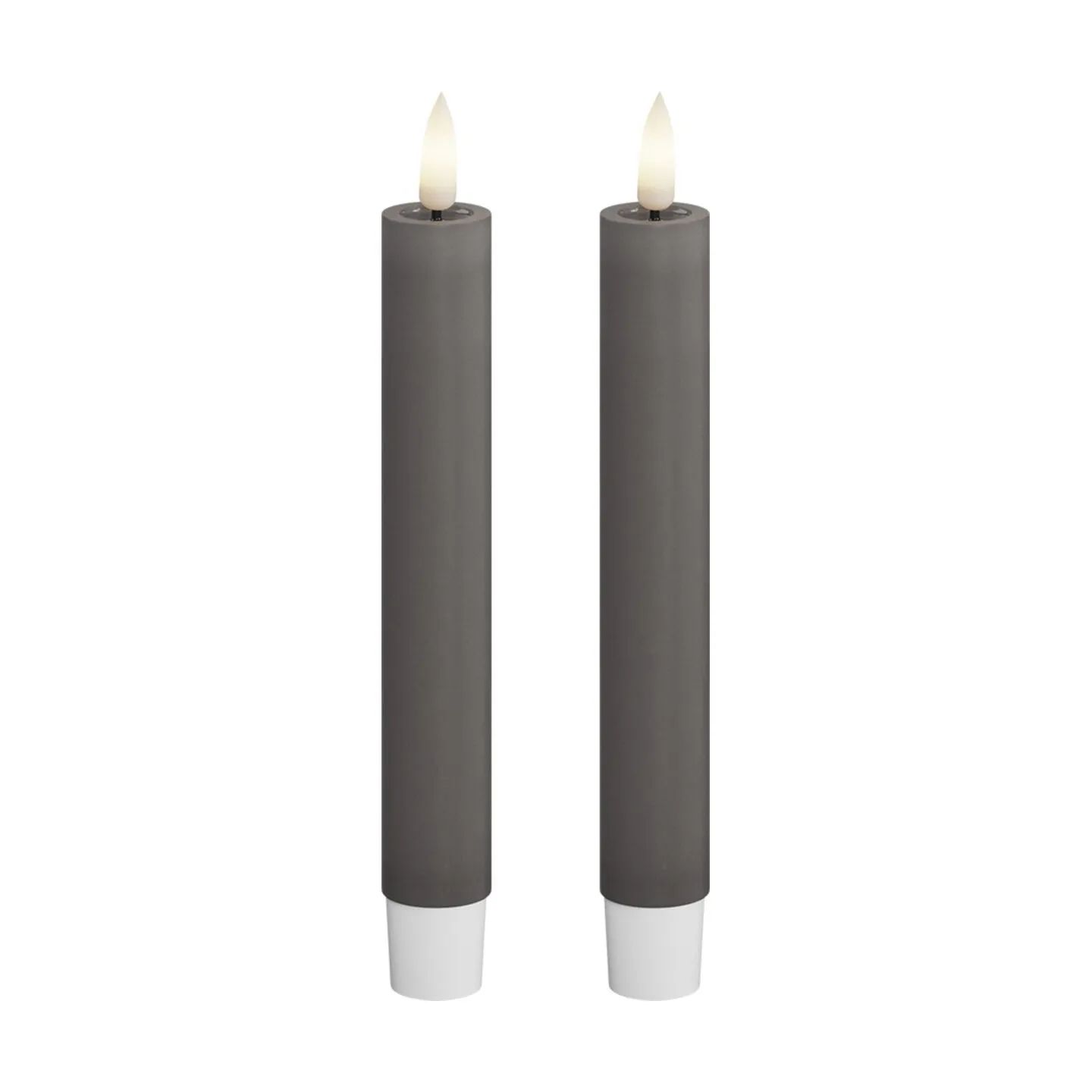 Deluxe Homeart LED-lys Real Flame LED Kronelys i Mørkegrå, 15 cm, 1