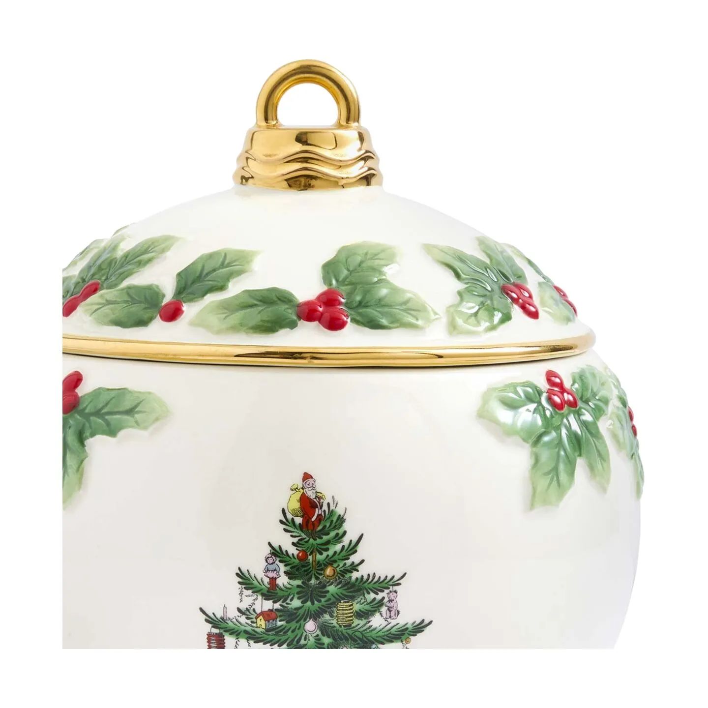 Spode Krukker med låg Christmas Tree Krukke i Rød/grøn/hvid, 3