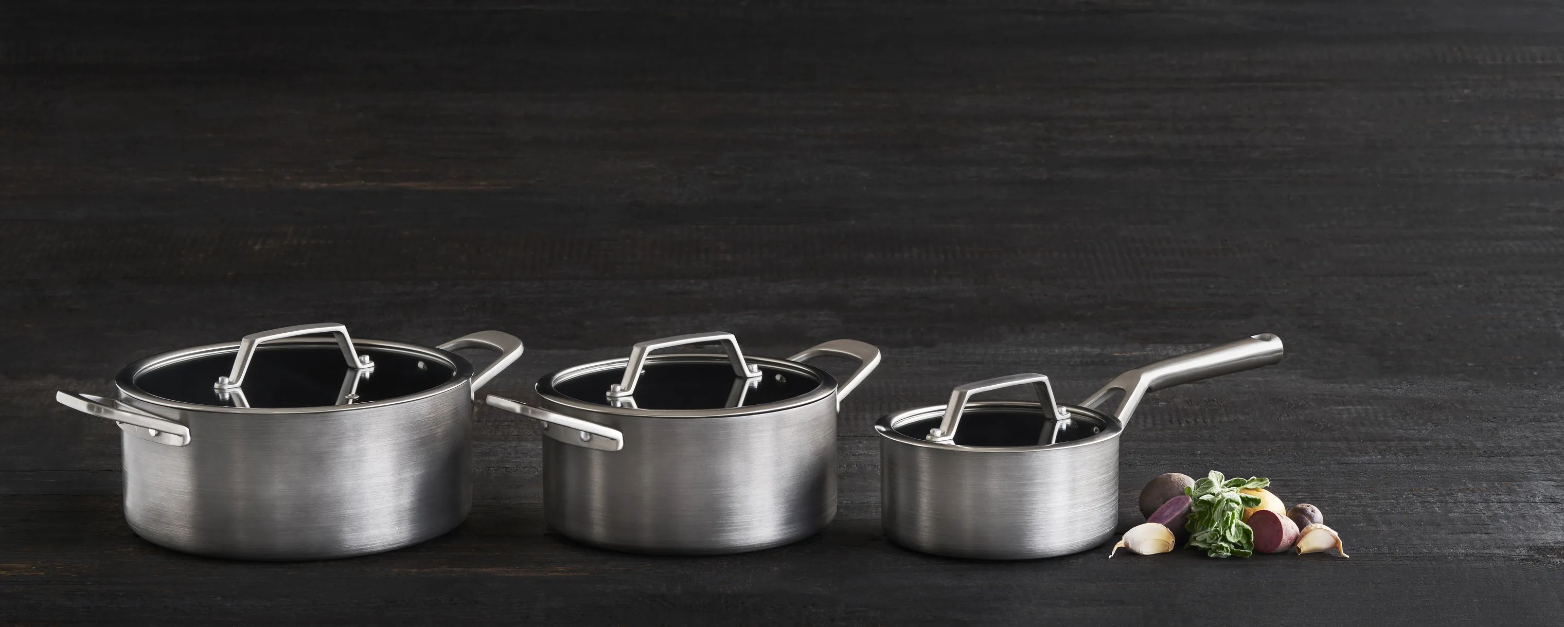 Timm Vladimir Kitchen Grydesæt Keramisk Aluminium Grydesæt - 6 dele i børstet alu, 2