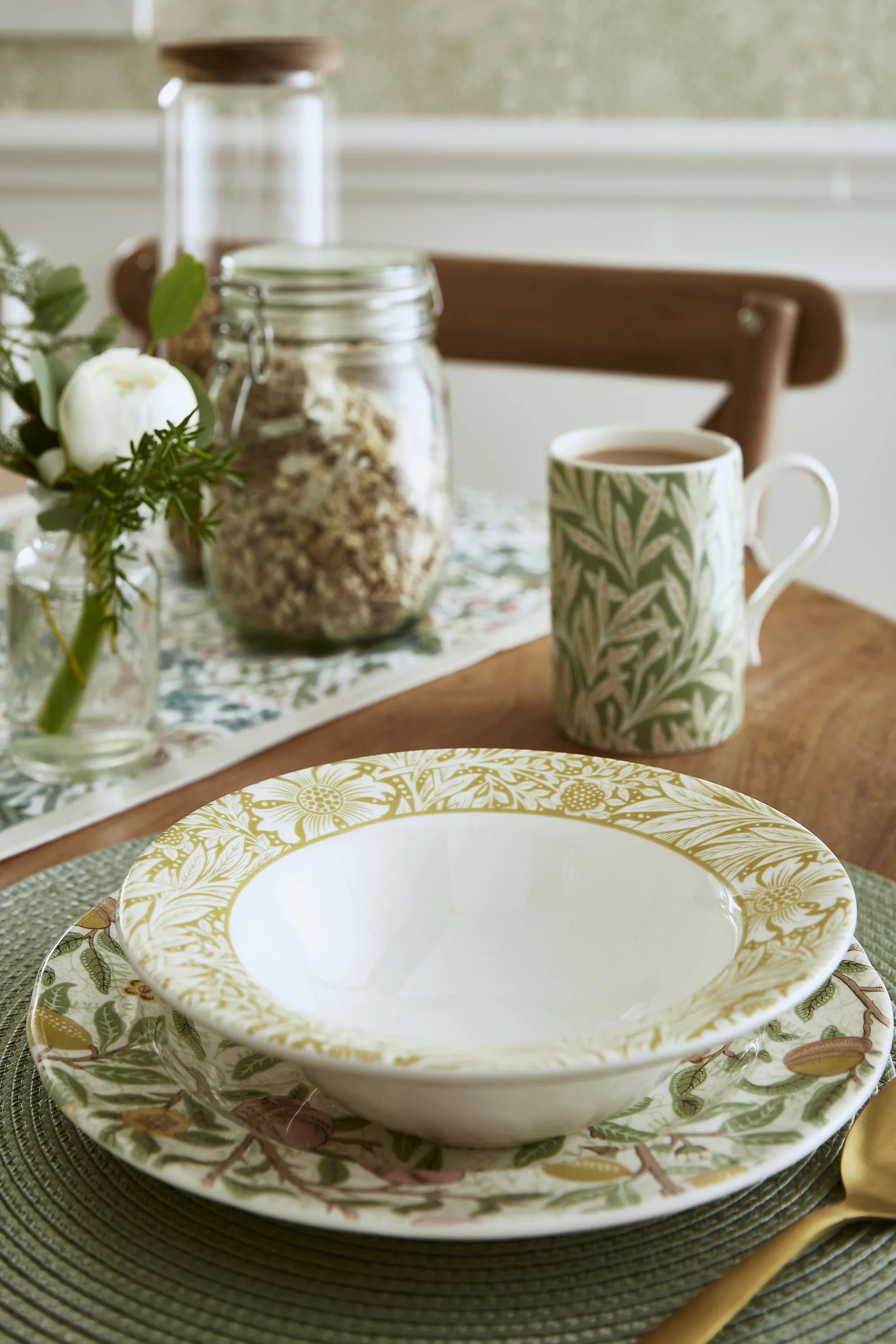 Spode Dybe tallerkener Morris & Co Skål i Hvid/gul, 3