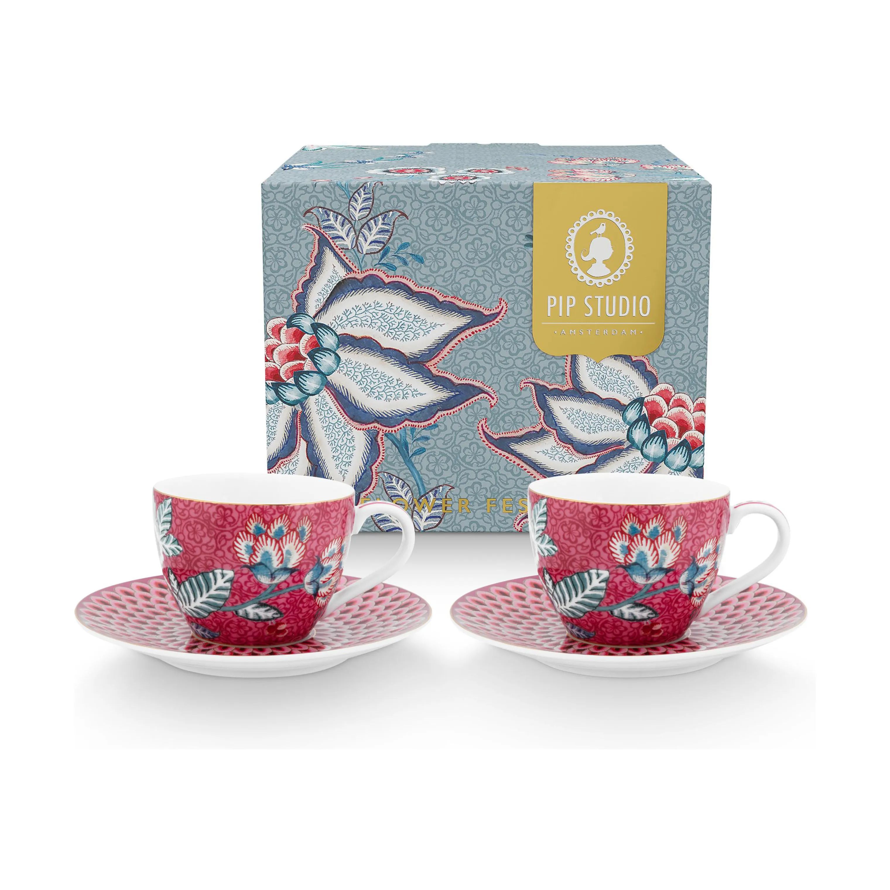 PIP Studio Espressokopper Flower Festival Espressokop - 2 stk. i Pink, 5