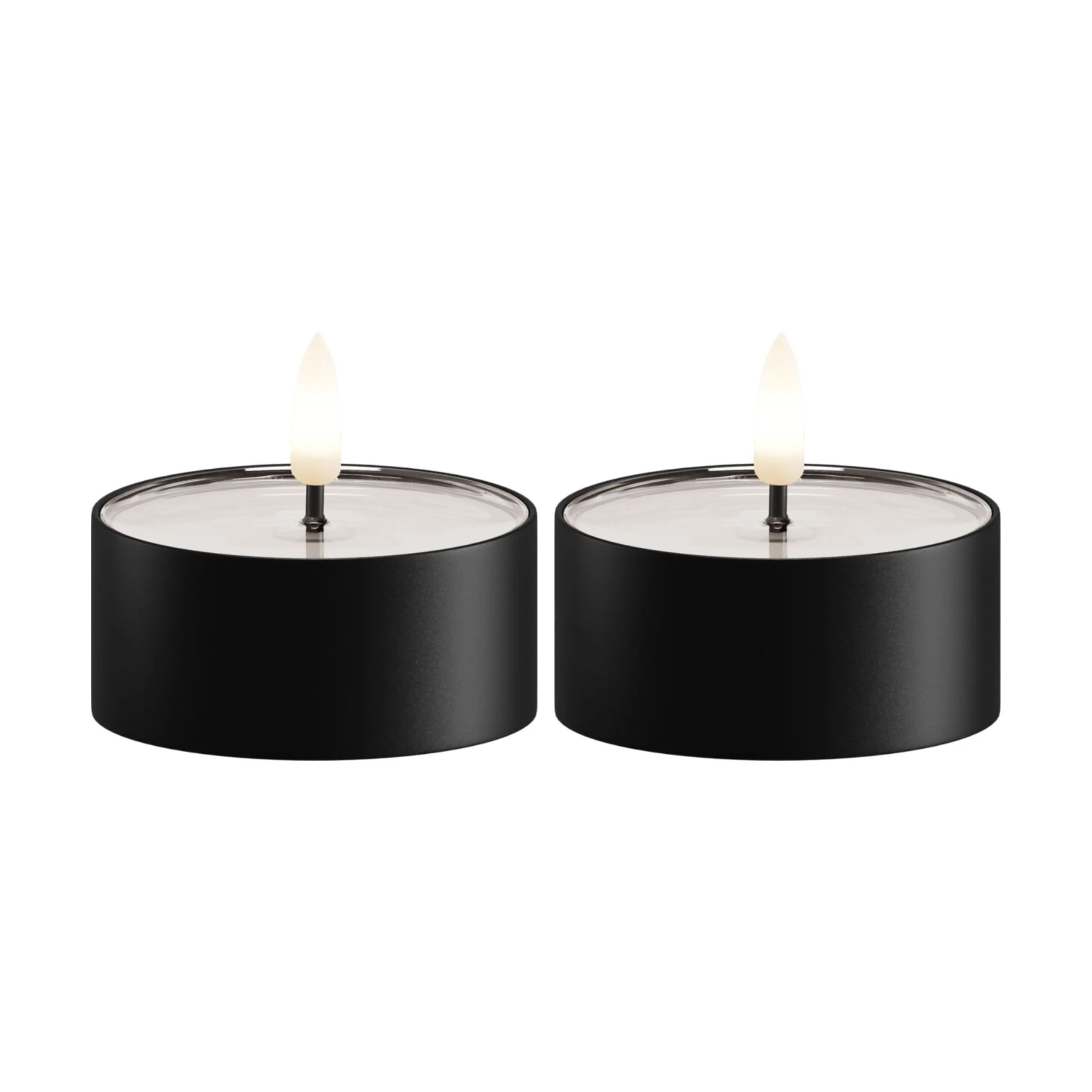 Deluxe Homeart LED-lys Udendørs LED Fyrfadslys - 2 stk. i Sort, 6,5 cm, 1