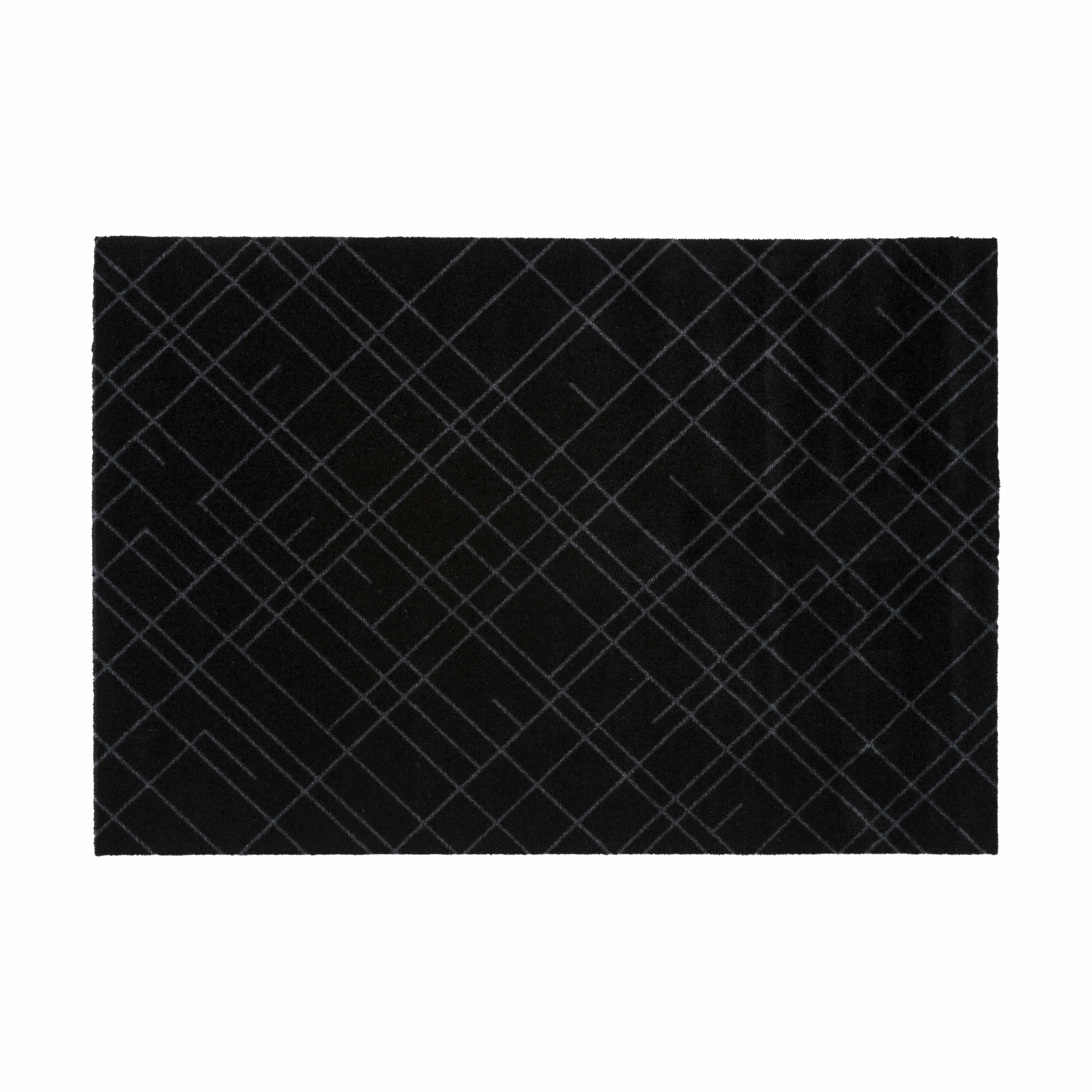 Tica Copenhagen Gulvtæpper Lines Gulvtæppe i Sort, B90 x L130 cm, 1