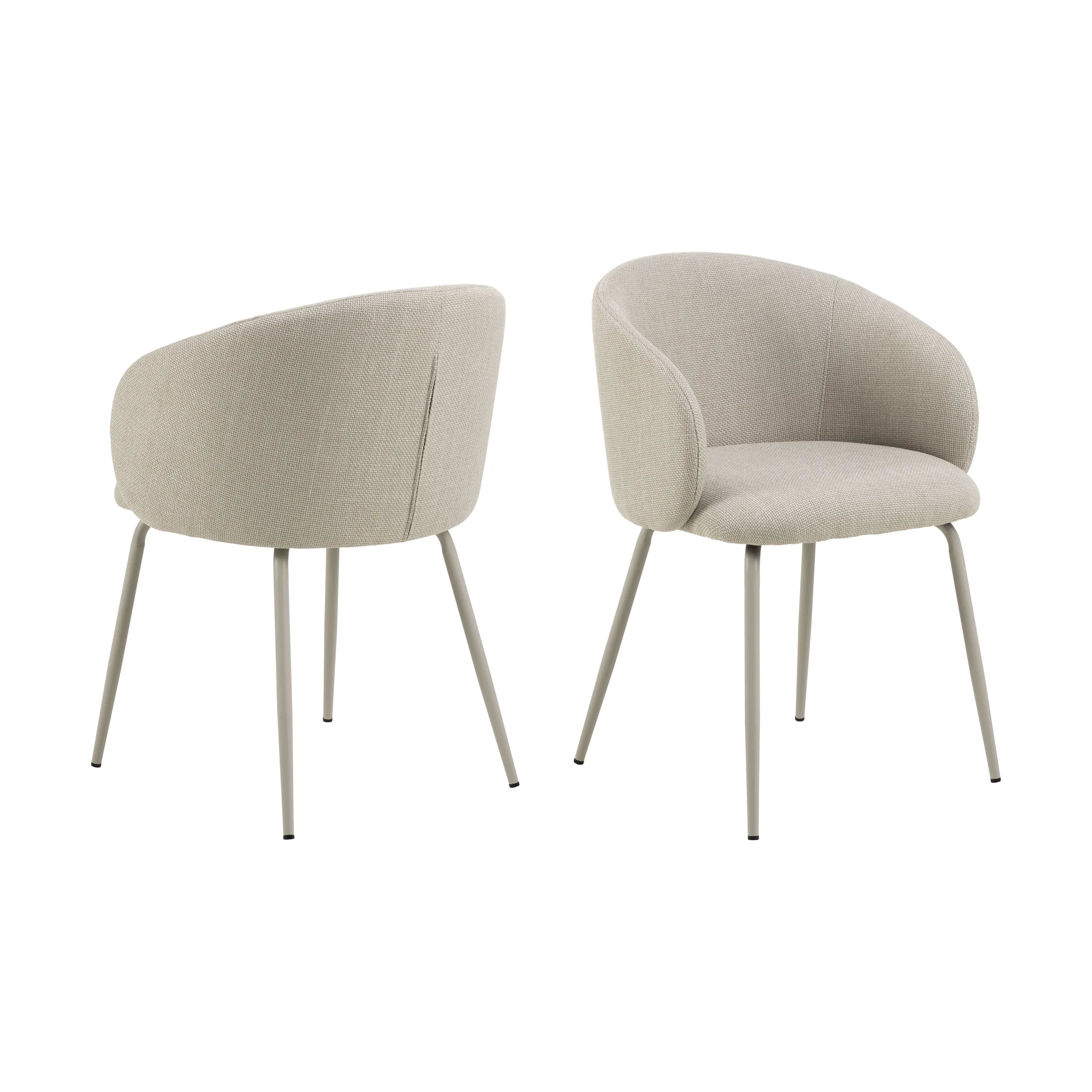 CASA Living Spisebordsstole Eleanor Spisebordsstol - 2 stk i Beige/grå, 4