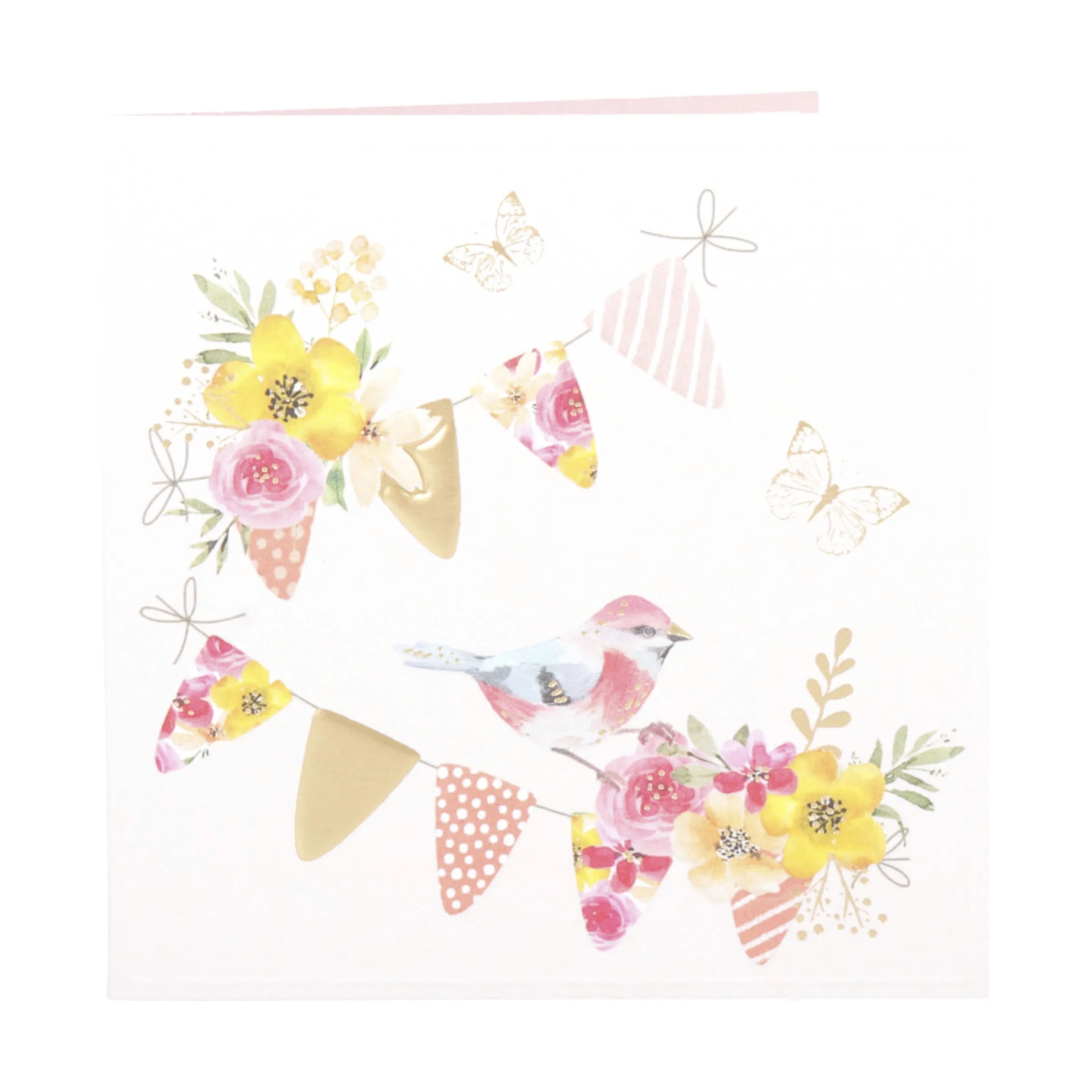 CASA Living Kort Kort - m. vimpel og blomster i Rosa, 1