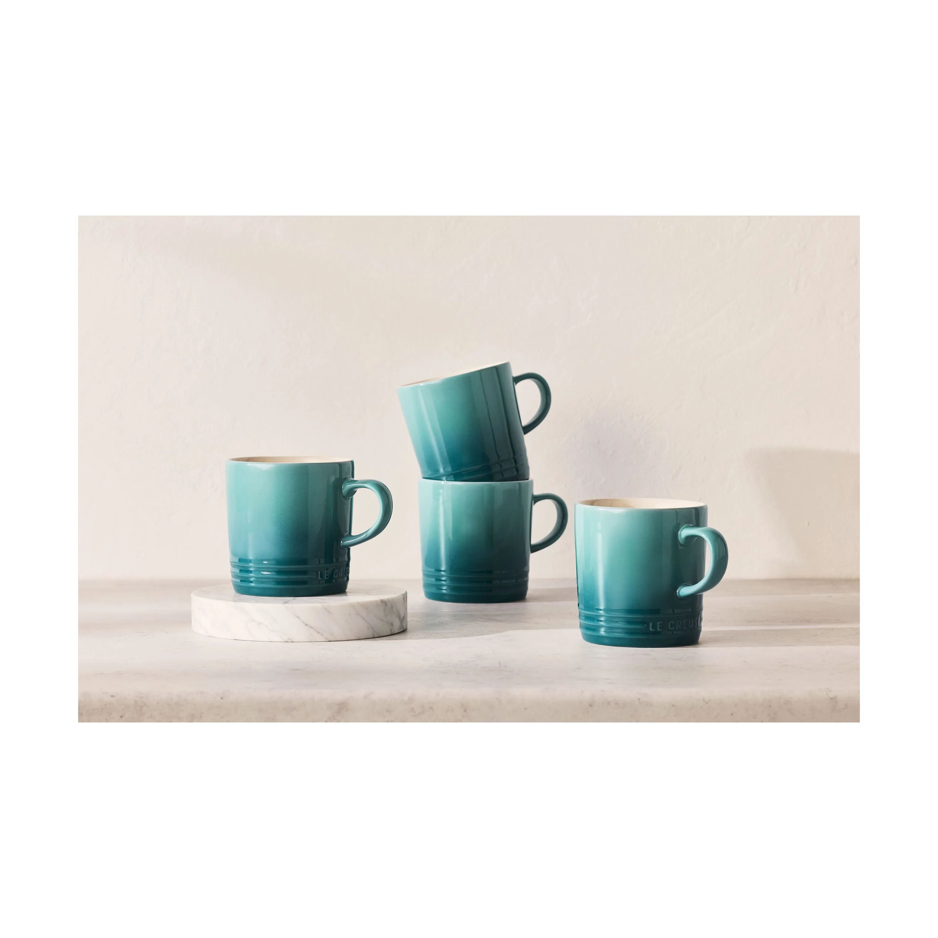 Le Creuset Krus og kopper med hank Signature Krus i Bleu Riviera, 20 cl, 3