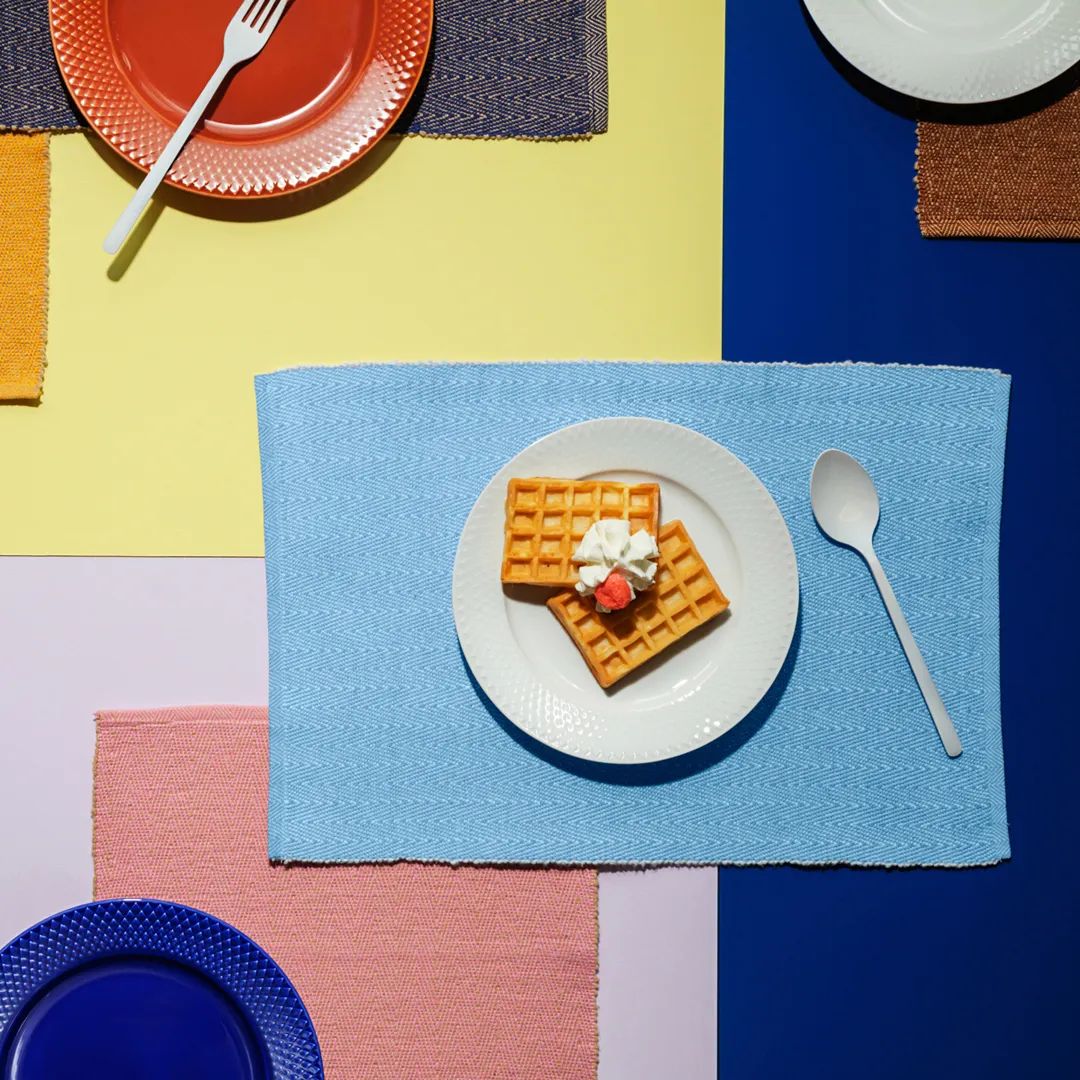 Lyngby Porcelæn Dækkeservietter Herringbone Dækkeserviet i Turkis, 3
