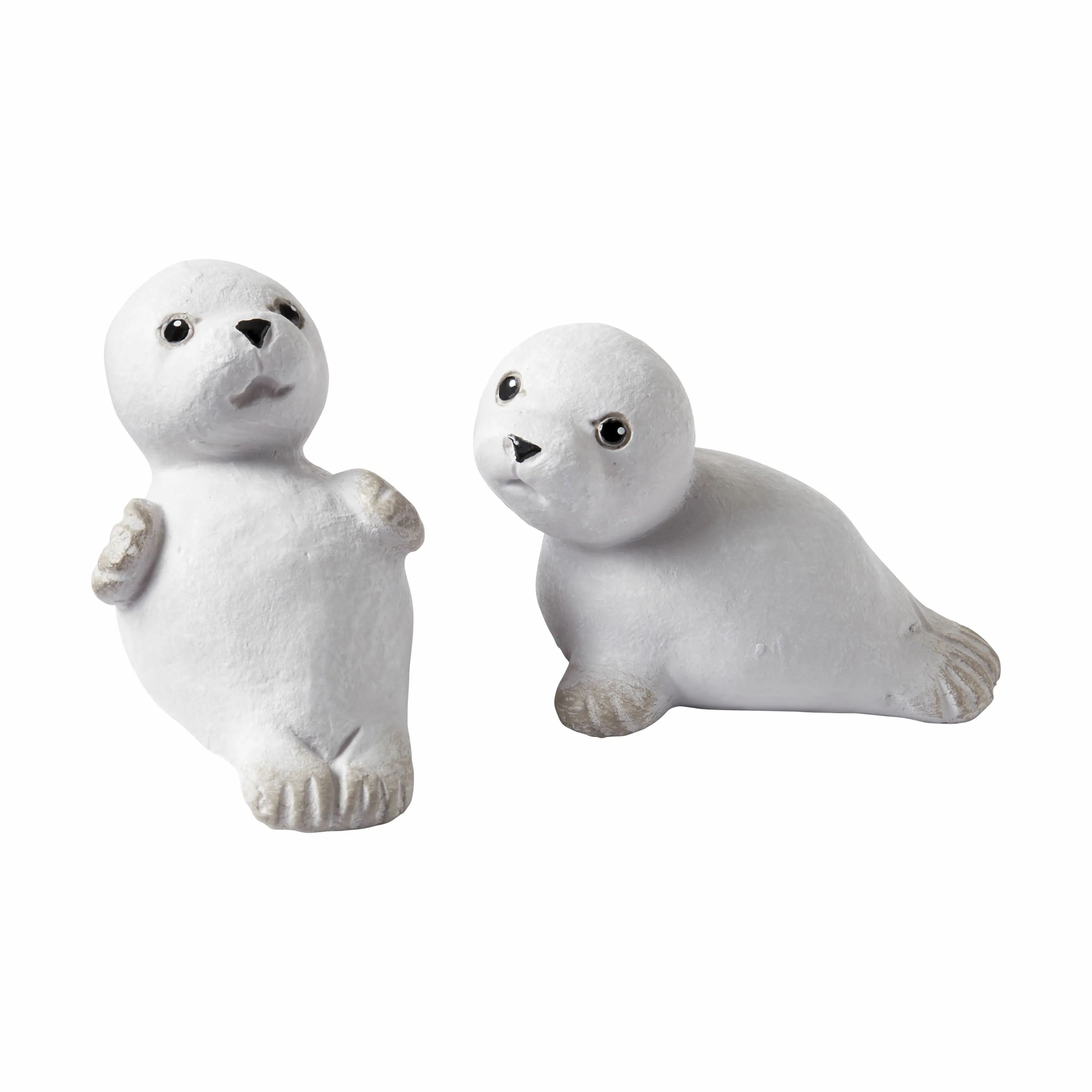 Klarborg Dyrefigurer Babysæl - Snorre & Sigfus i hvid, 2,5 cm, 1