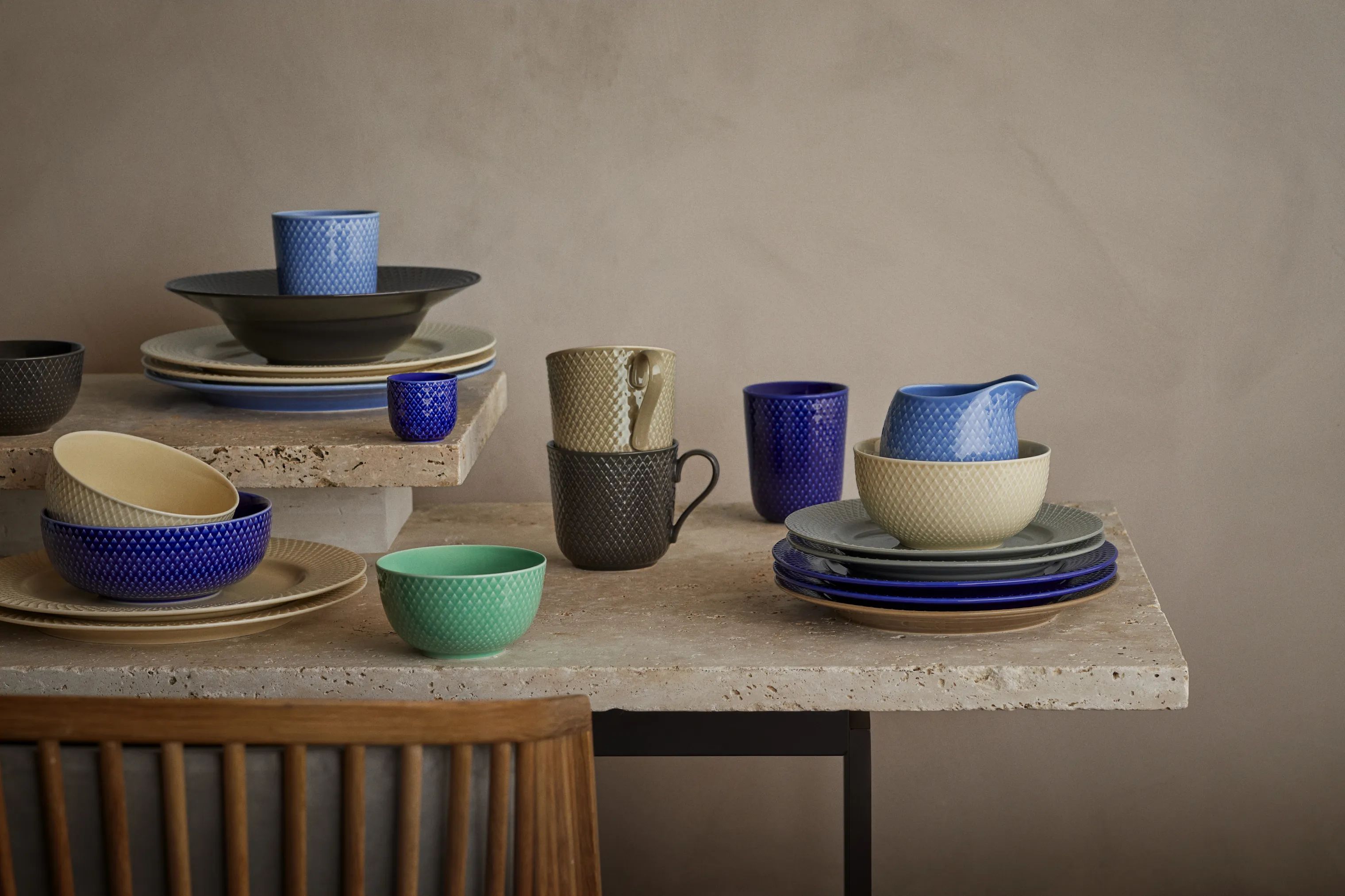Lyngby Porcelæn Skåle Rhombe Earth Skål i Marble, 6