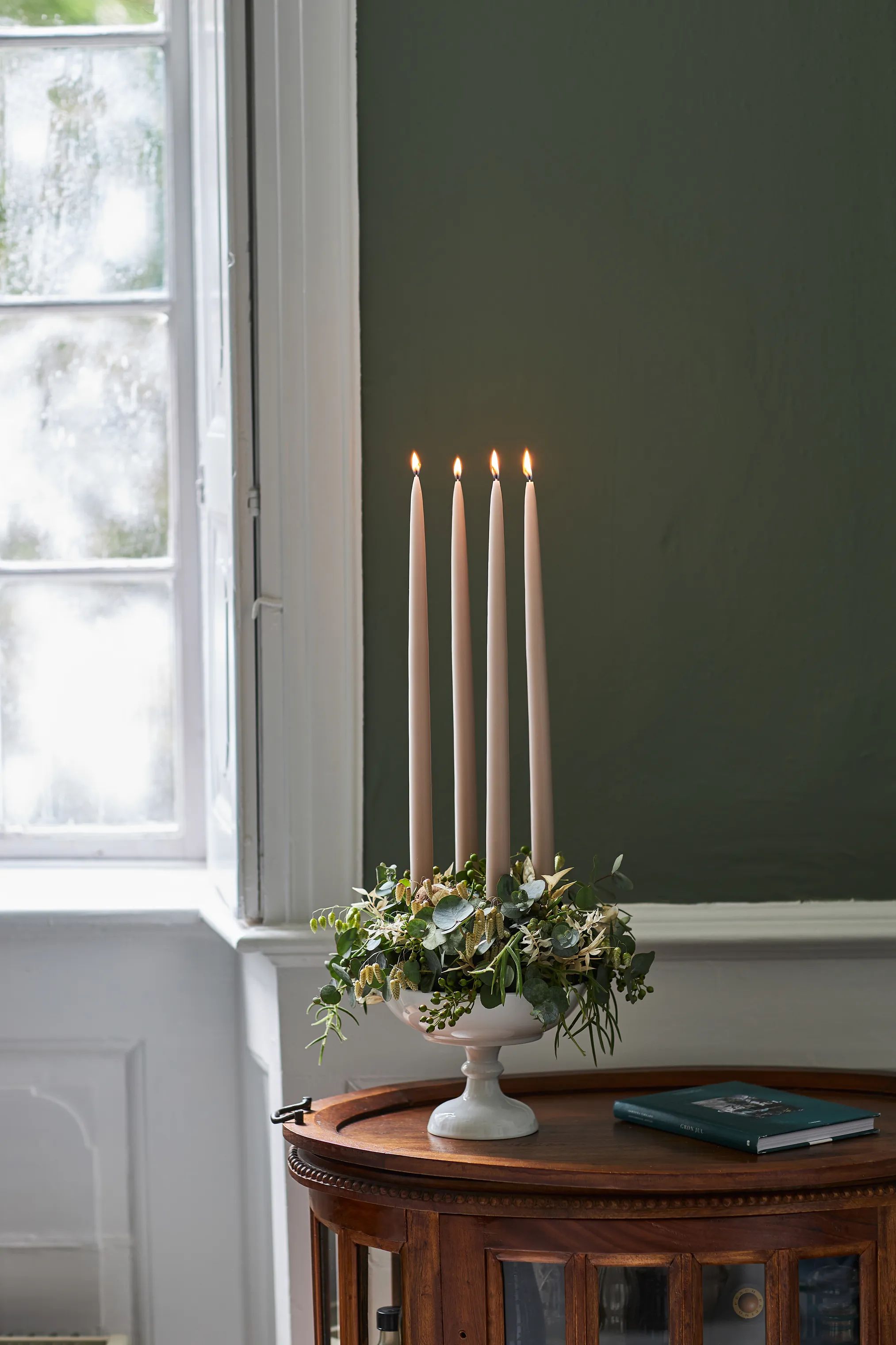 Deluxe Homeart LED-lys Real Flame LED Kertelys m. lak - 2 stk. i Rose, 38 cm, 2
