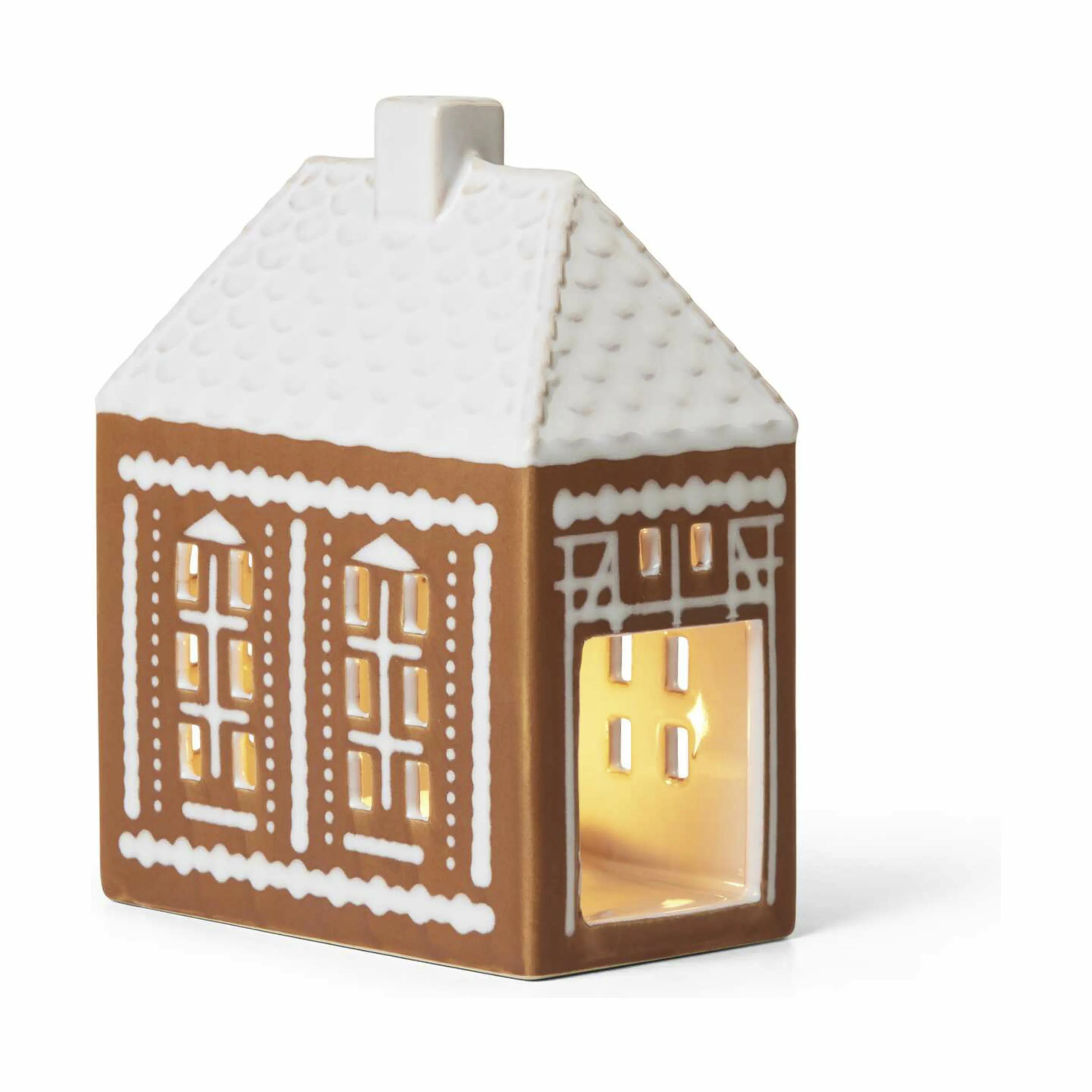 Kähler Fyrfadsstage Gingerbread Lyshus - mellem i 15 cm, 5