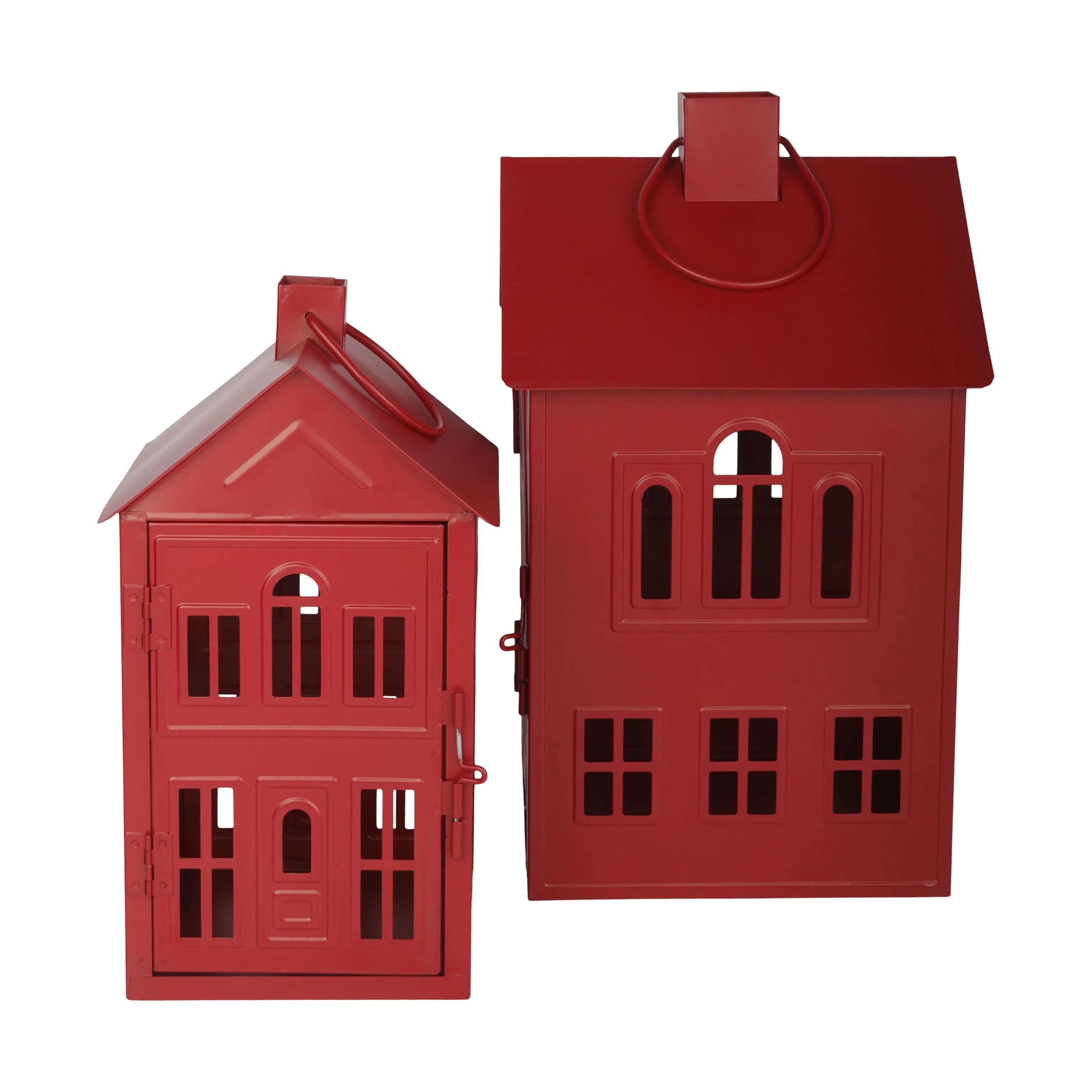 Casa Christmas Bloklysestage Lanterne i Rød, 26,8 cm, 3