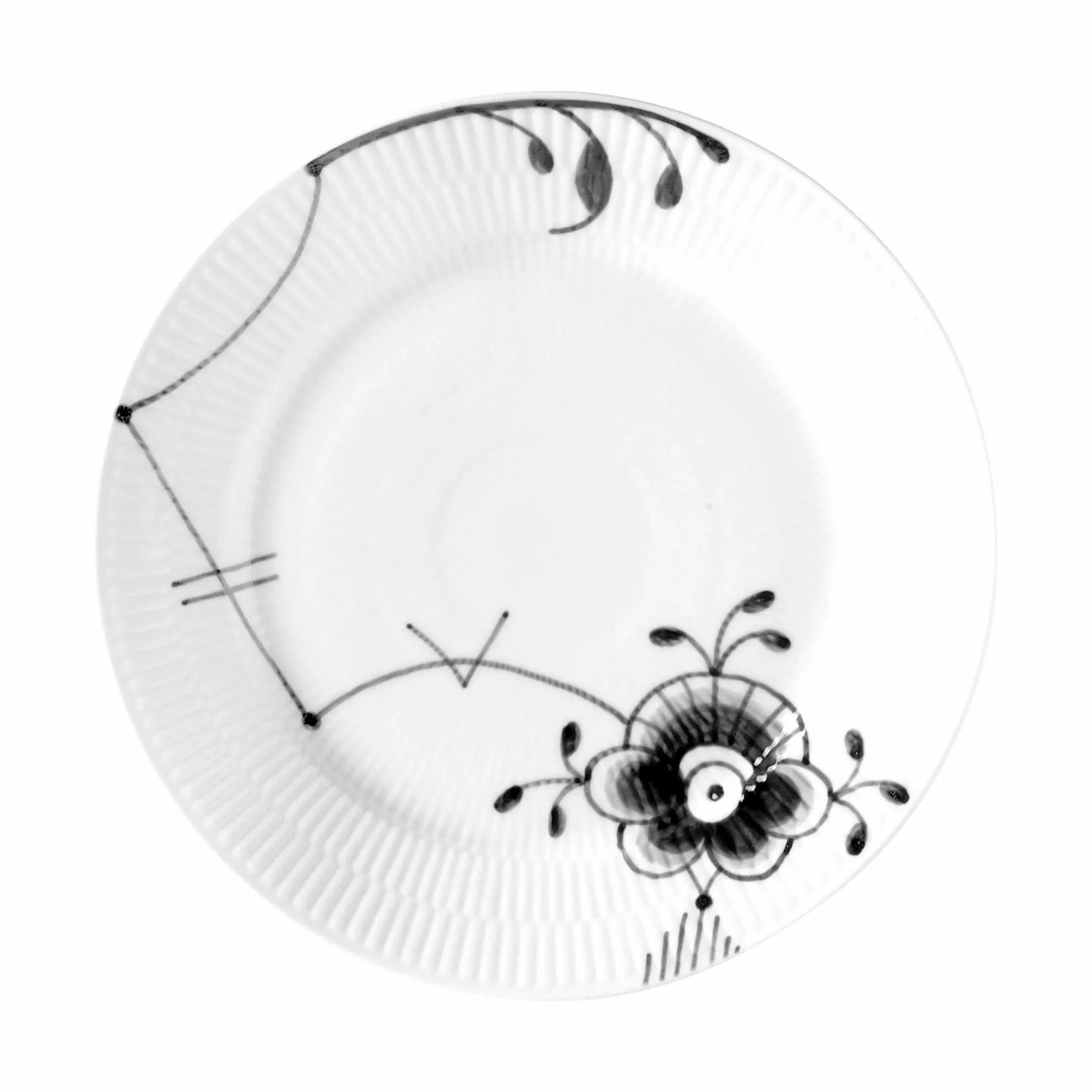 Royal Copenhagen Frokosttallerkener Sort Mega Riflet Frokosttallerken #6 i Frokosttallerken Motiv #6  x Ø22 cm, 1