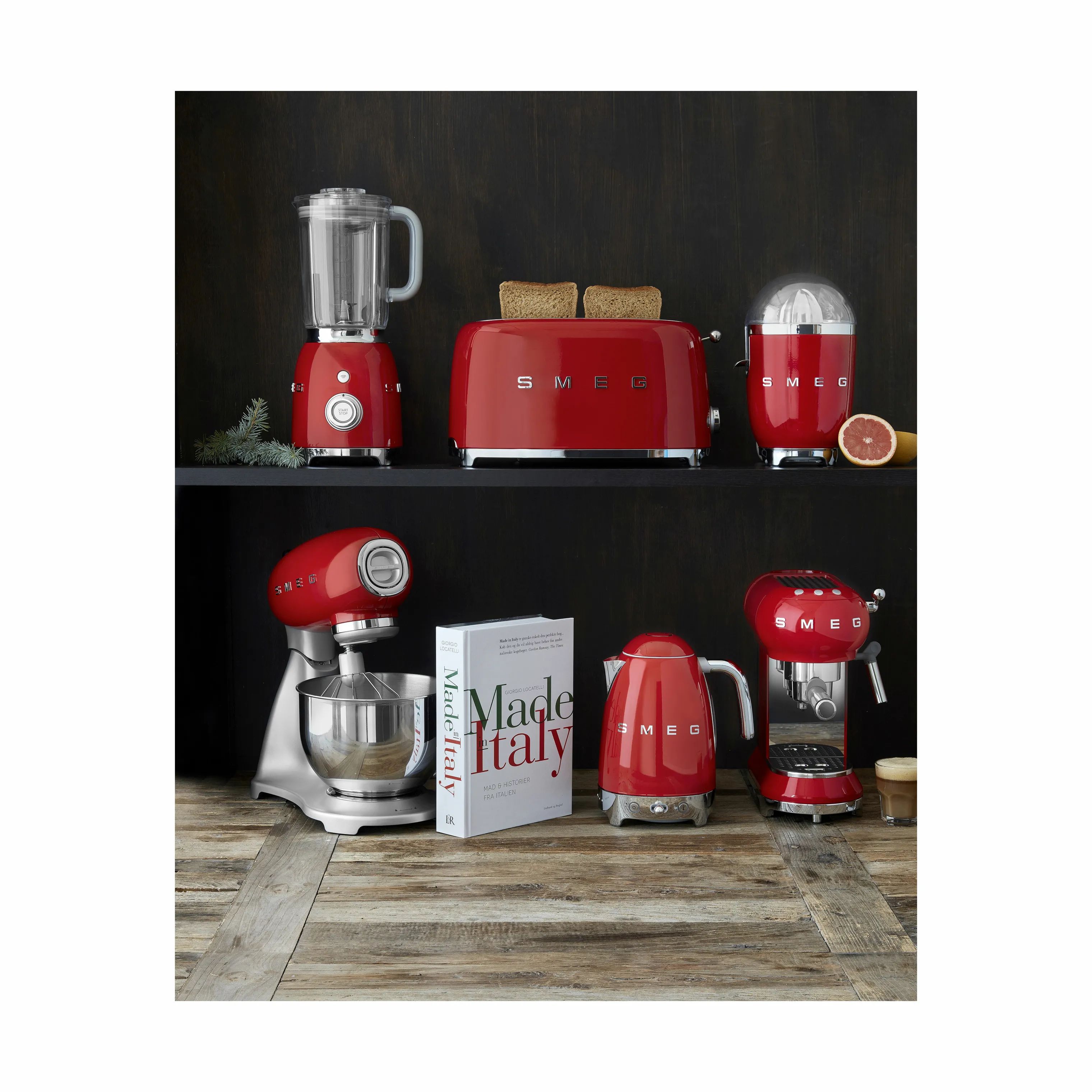 Smeg Brødristere 50's Style Brødrister TSF02RDEU i Rød, 39,4 cm, 2