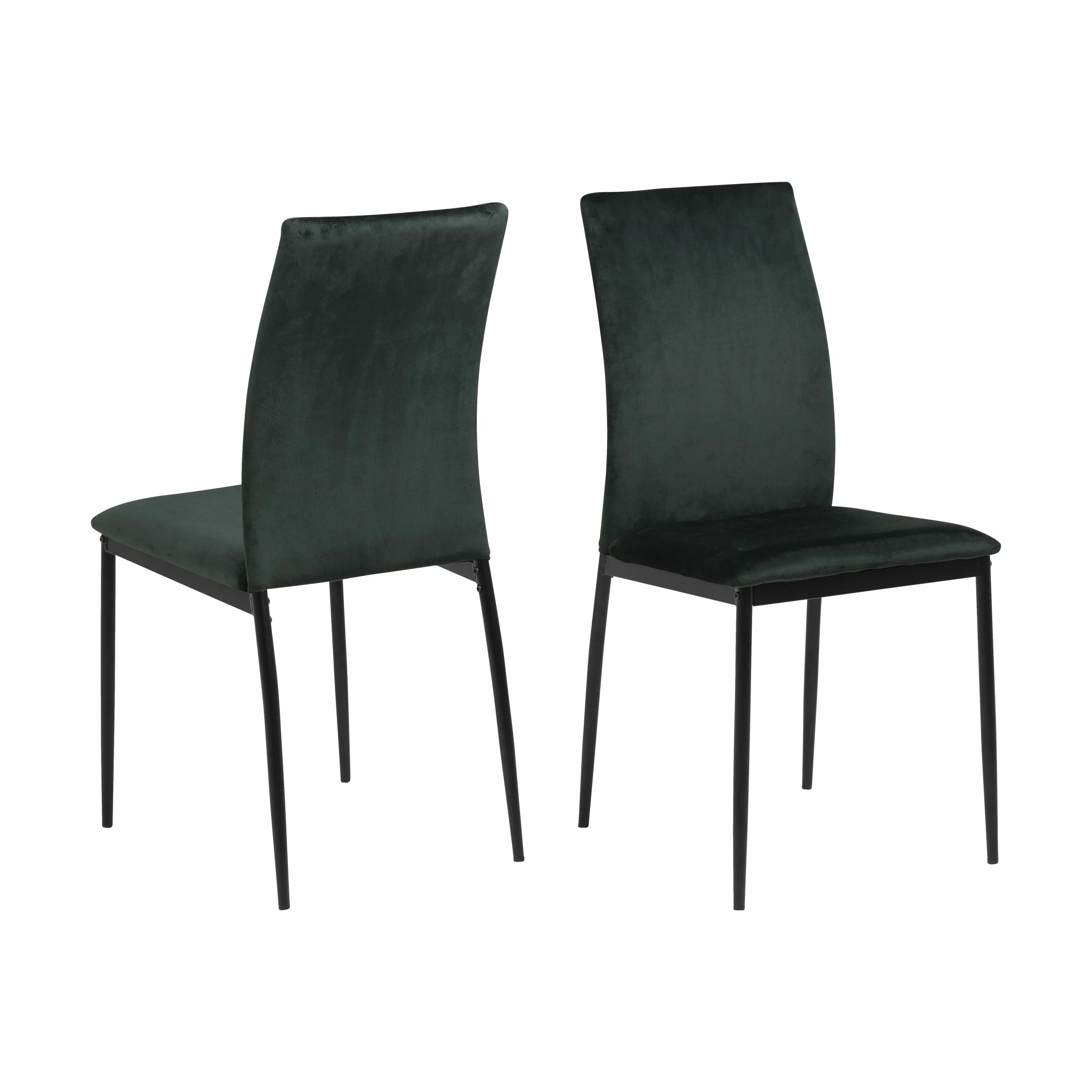 CASA Living Spisebordsstole Demina Spisebordsstol - 4 stk. i mørkegrøn/sort, 5