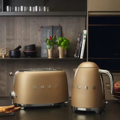 Smeg Brødristere 50's Style Brødrister i mat champagne, 2