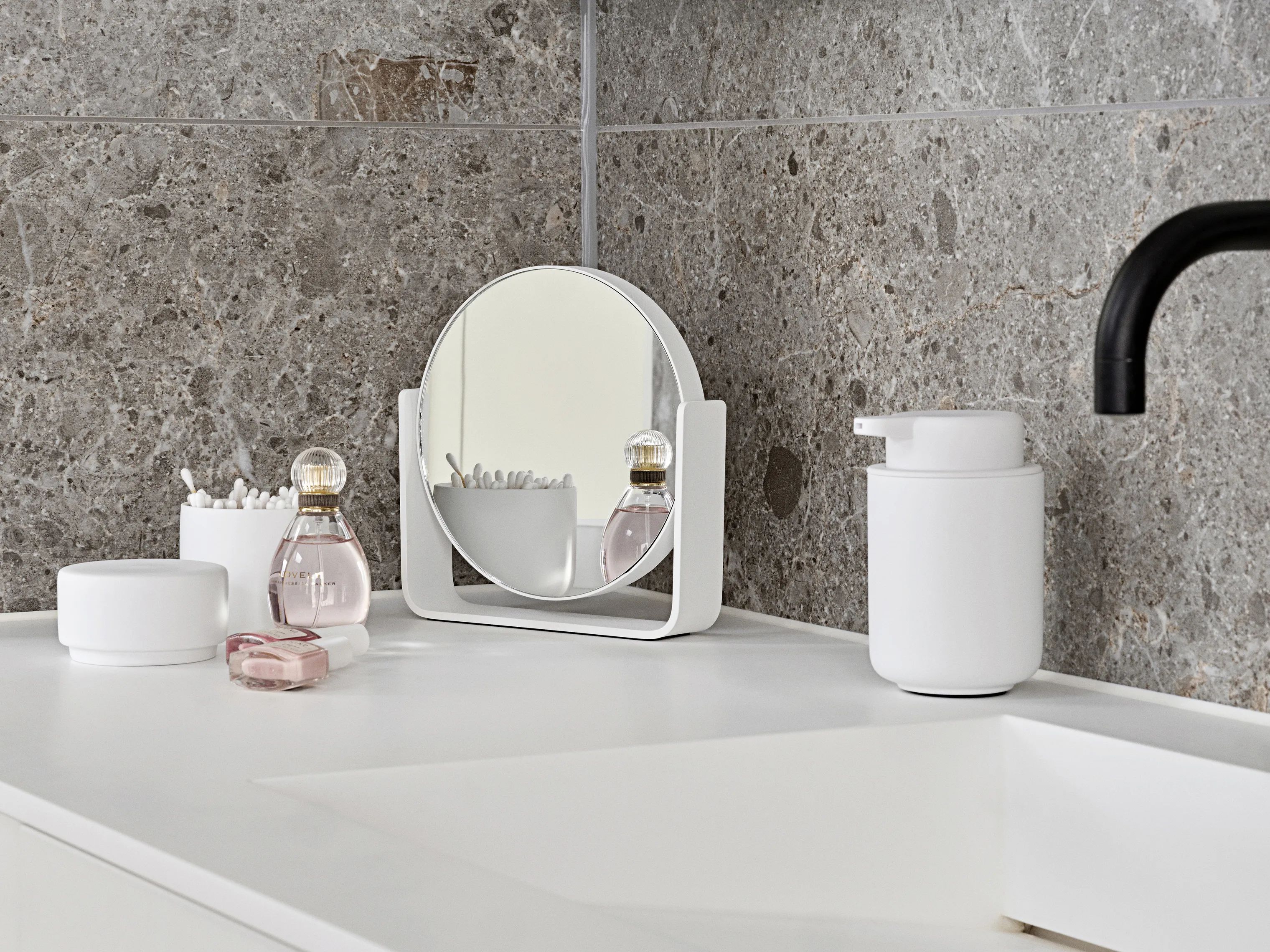 Zone Makeupspejle Ume Bordspejl i White, 2