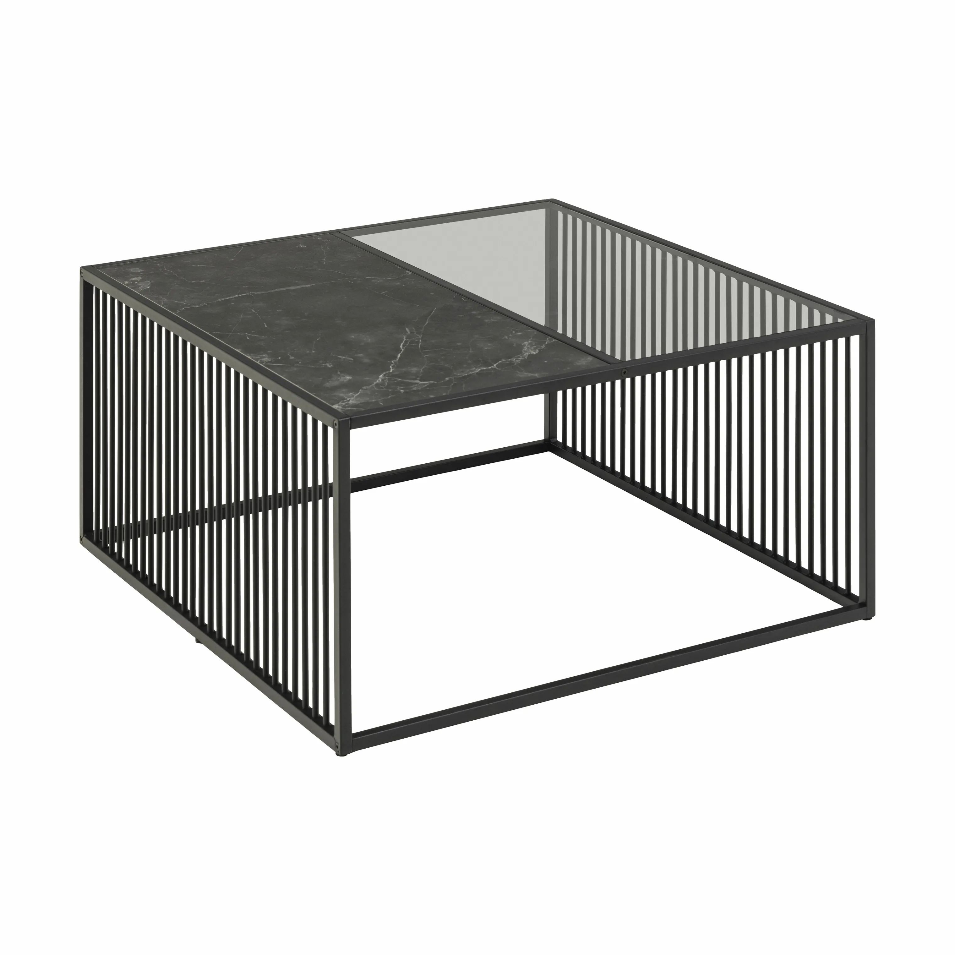 CASA Living Sofaborde Strington Sofabord i Sort marmor Izmir/mat sort, H40 x B80 x L80 cm, 4
